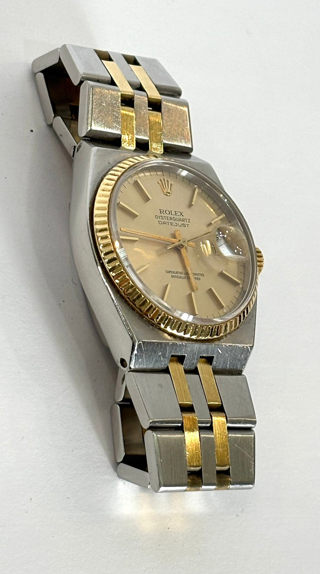 ROLEX DATEJUST 17013 18K & STEEL 36MM QUARTZ WATCH
