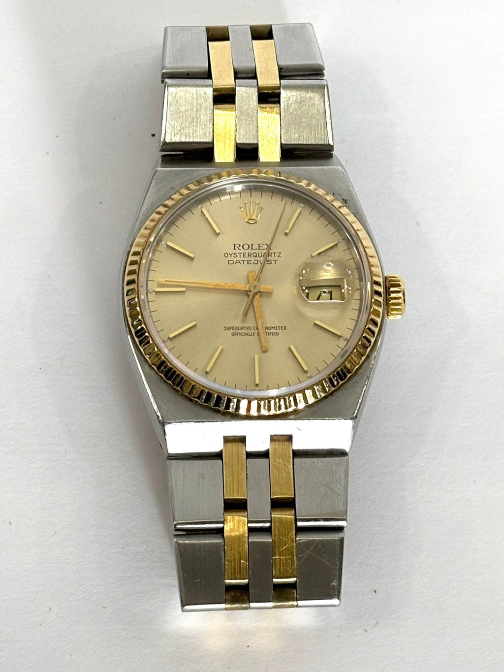 ROLEX DATEJUST 17013 18K & STEEL 36MM QUARTZ WATCH