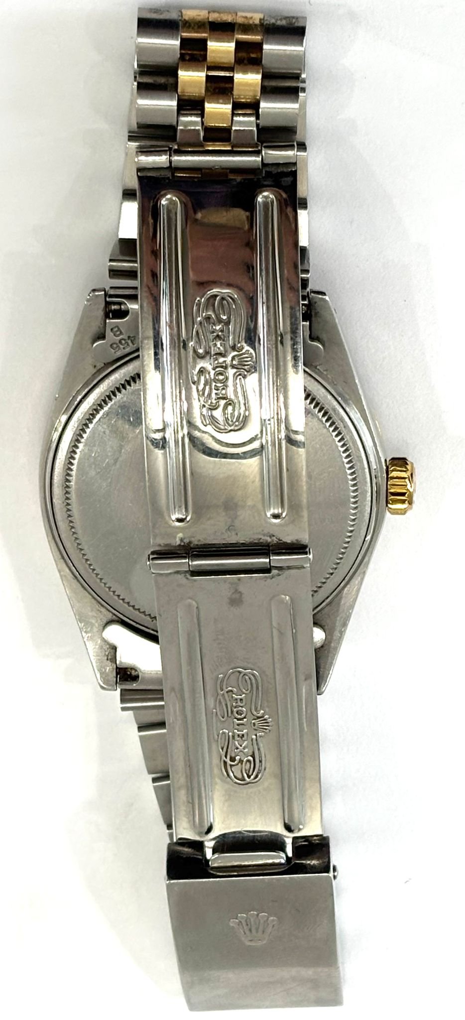 ROLEX DATEJUST DIAMOND BEZEL TWO-TONE PINK ROMAN NUMERAL JUBILEE WATCH