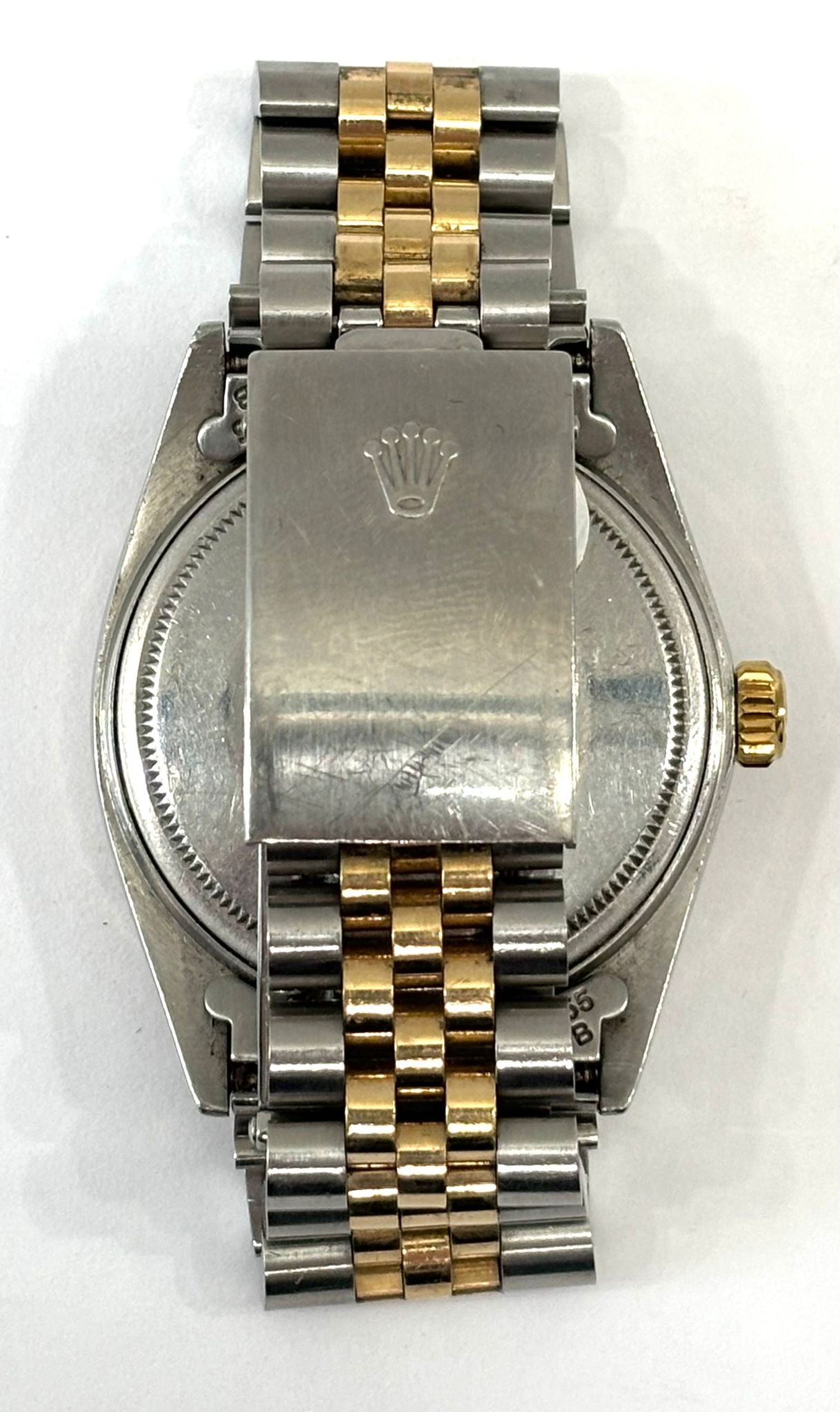 ROLEX DATEJUST DIAMOND BEZEL TWO-TONE PINK ROMAN NUMERAL JUBILEE WATCH