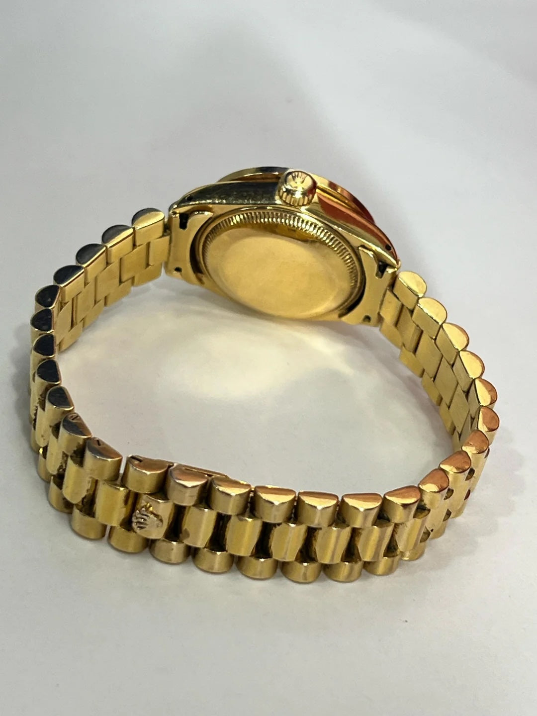 ROLEX PRESIDENTIAL 18K 28MM WITH CUSTOM AFTERMARKET DIAMOND AND EMERALD BEZEL MOP FACE