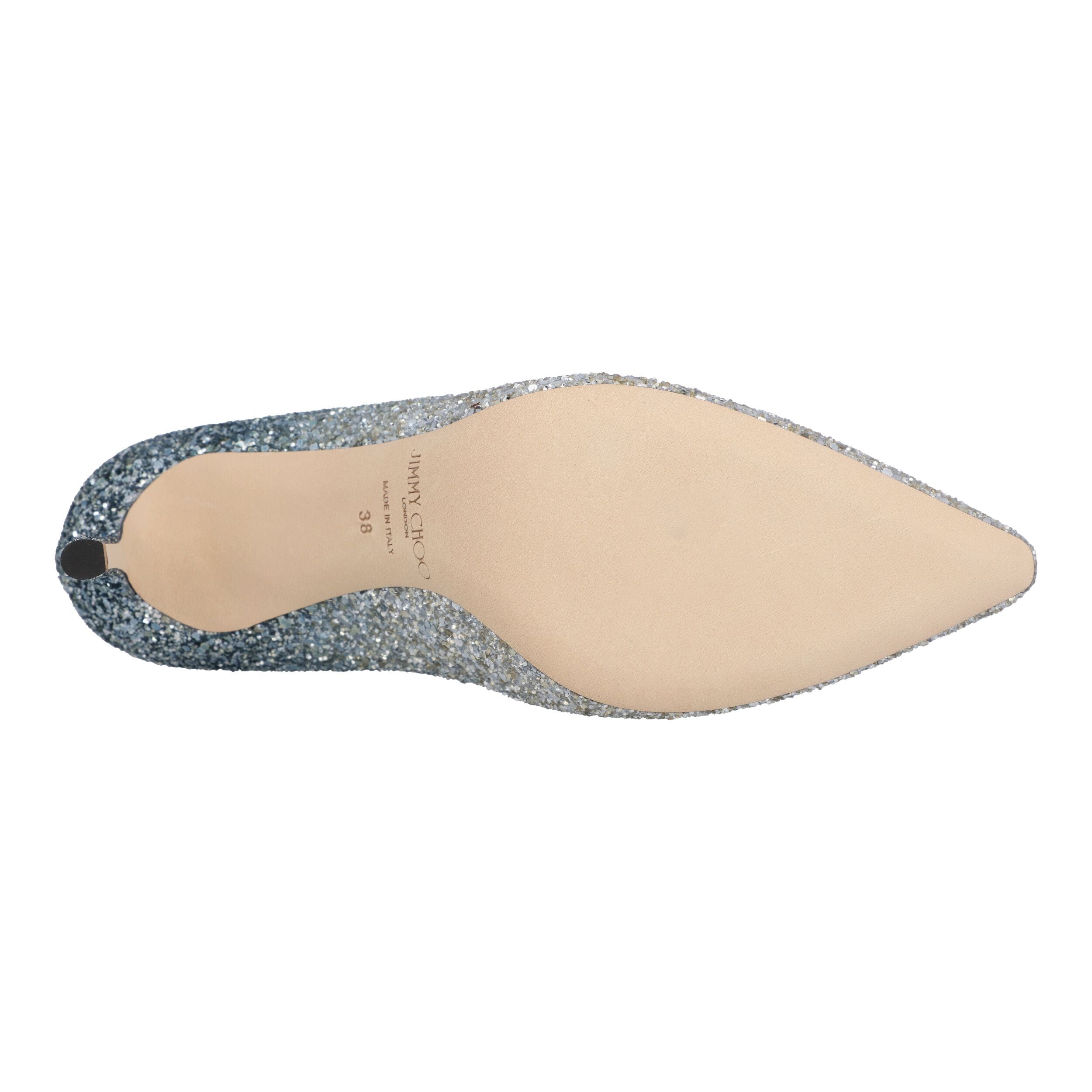 Women's Jimmy Choo women Romy 85 silver and dusk blue glitter pumps