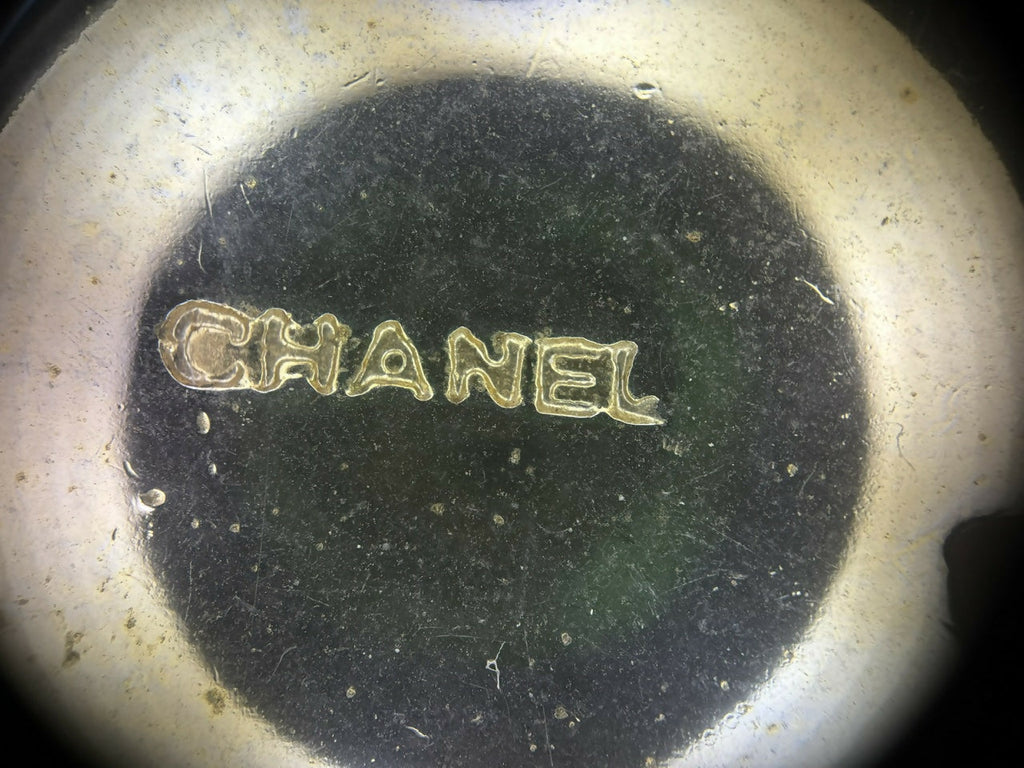 Chanel Vintage 1954-71 Rhinestone Gold-plated CC Logo Brooch