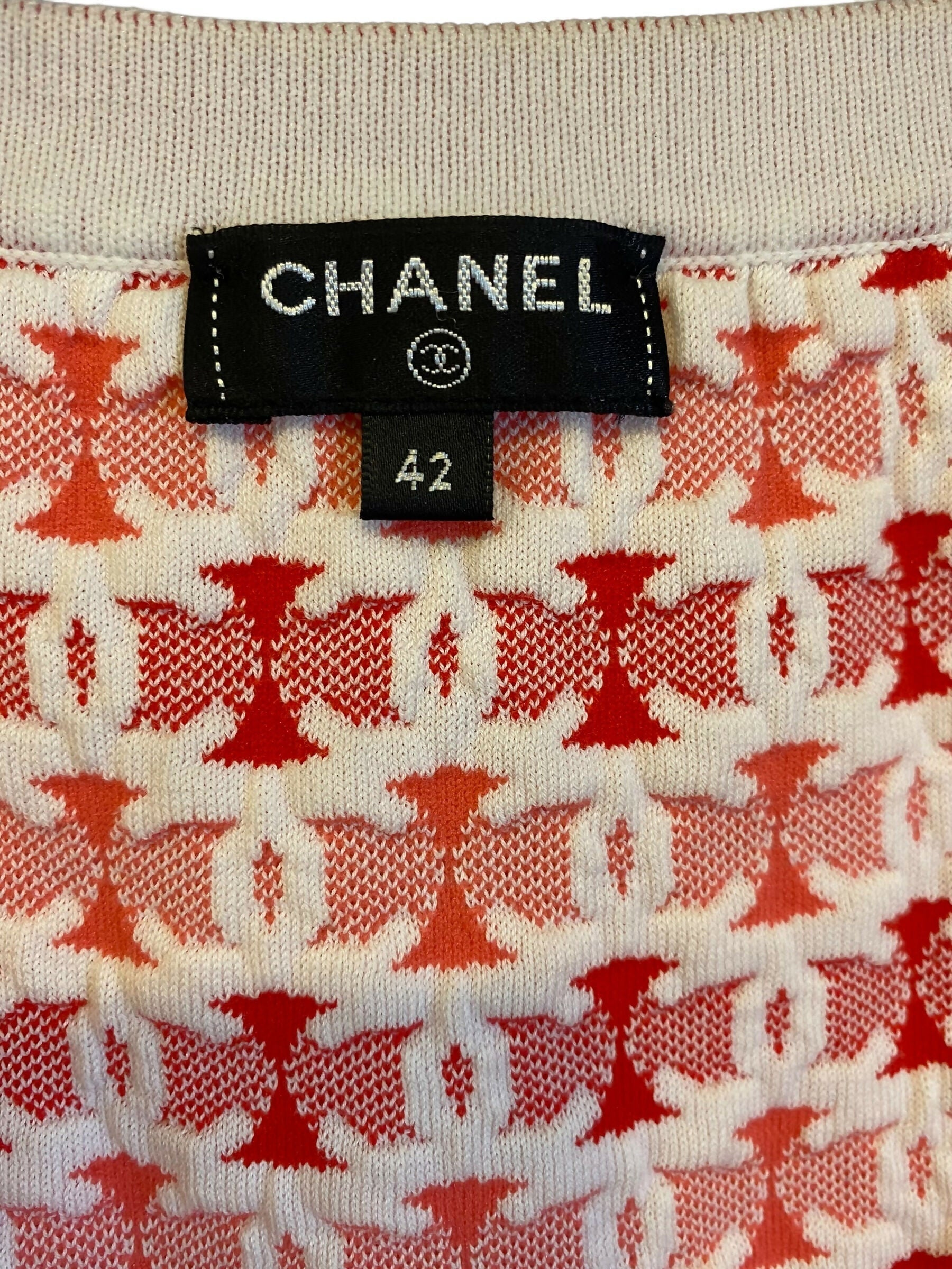 Chanel 19P CC Logo Sleeveless Crop Top Blouse FR 42