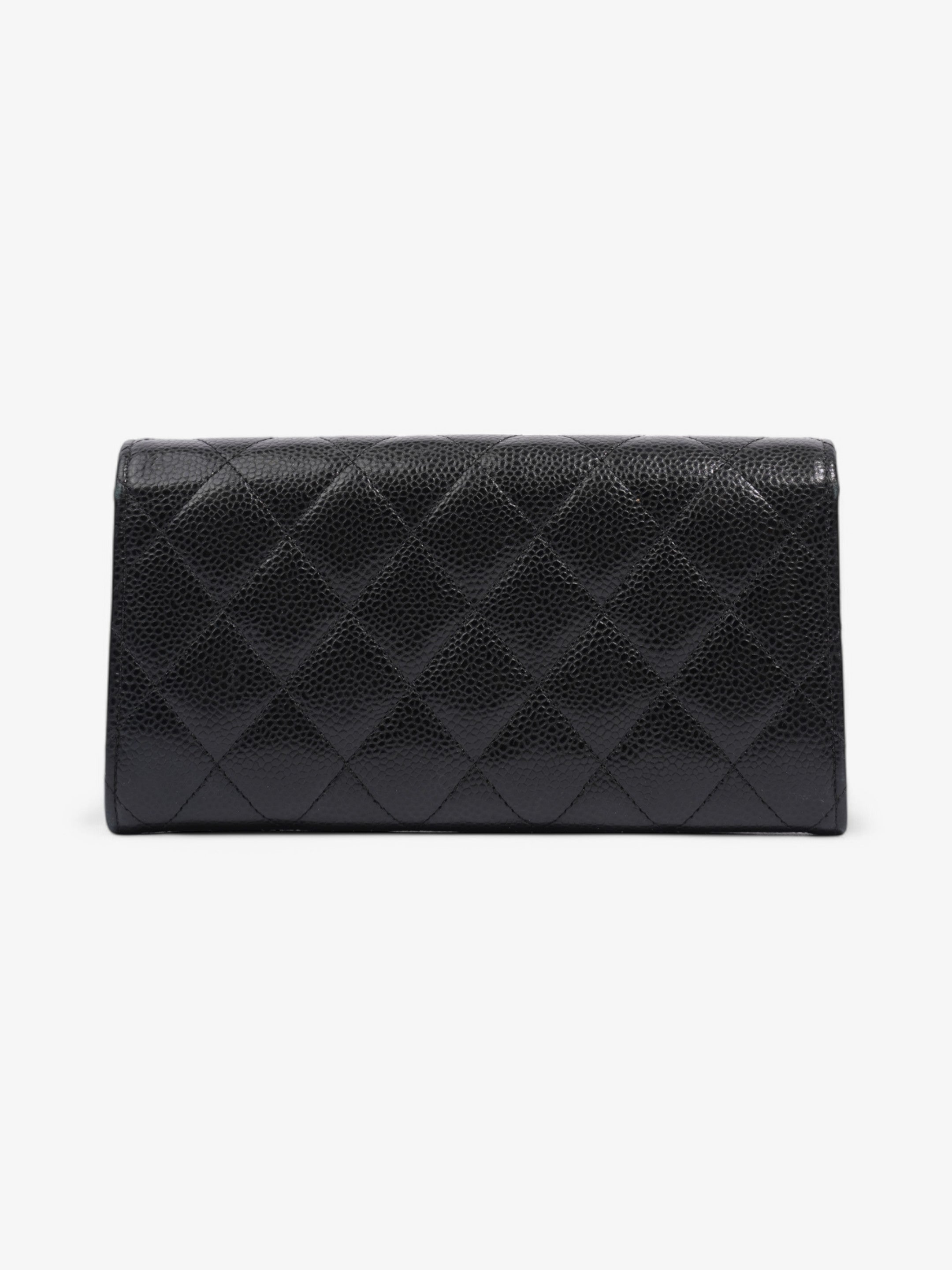 Chanel Classic Flap Wallet Black / Gold Caviar Leather