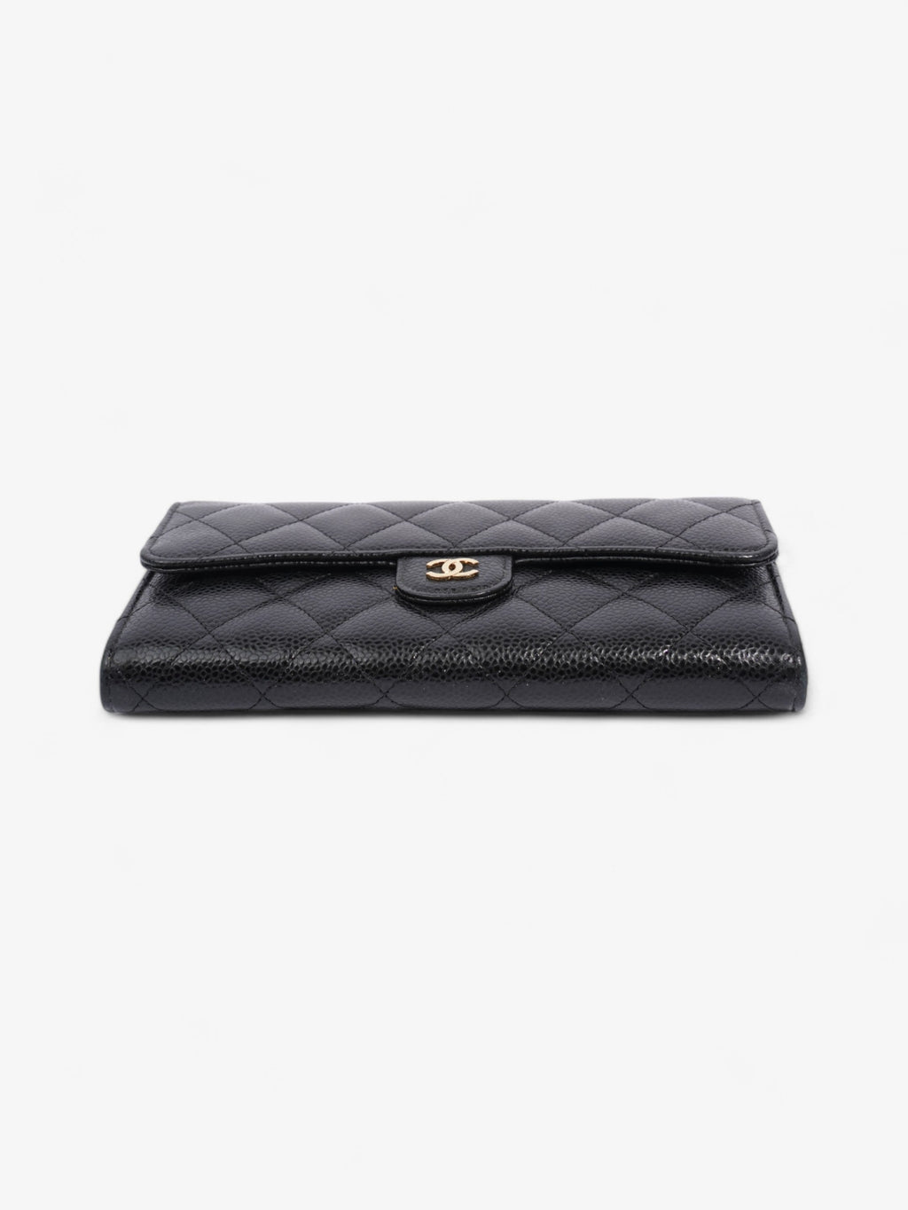 Chanel Classic Flap Wallet Black / Gold Caviar Leather