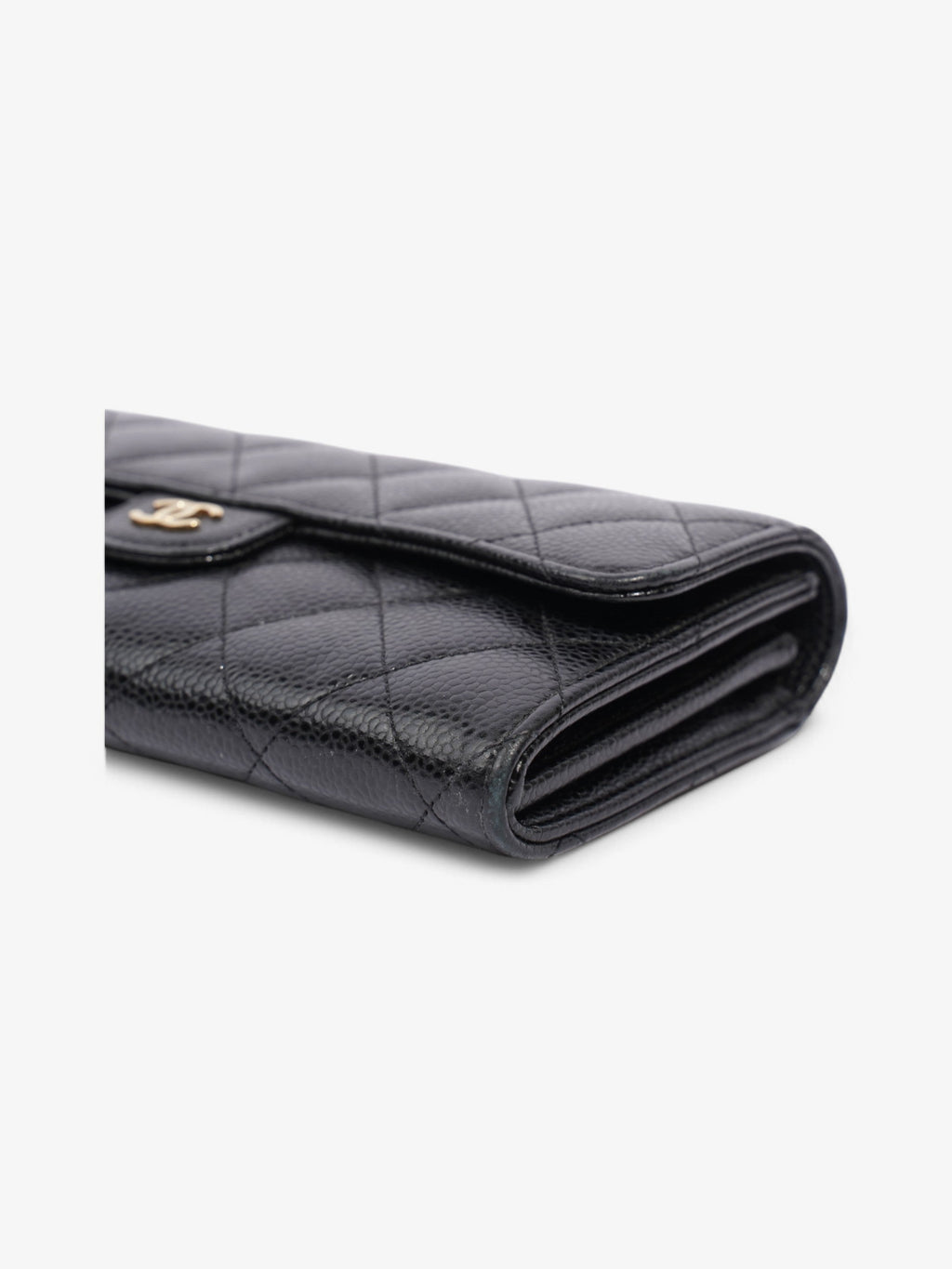 Chanel Classic Flap Wallet Black / Gold Caviar Leather