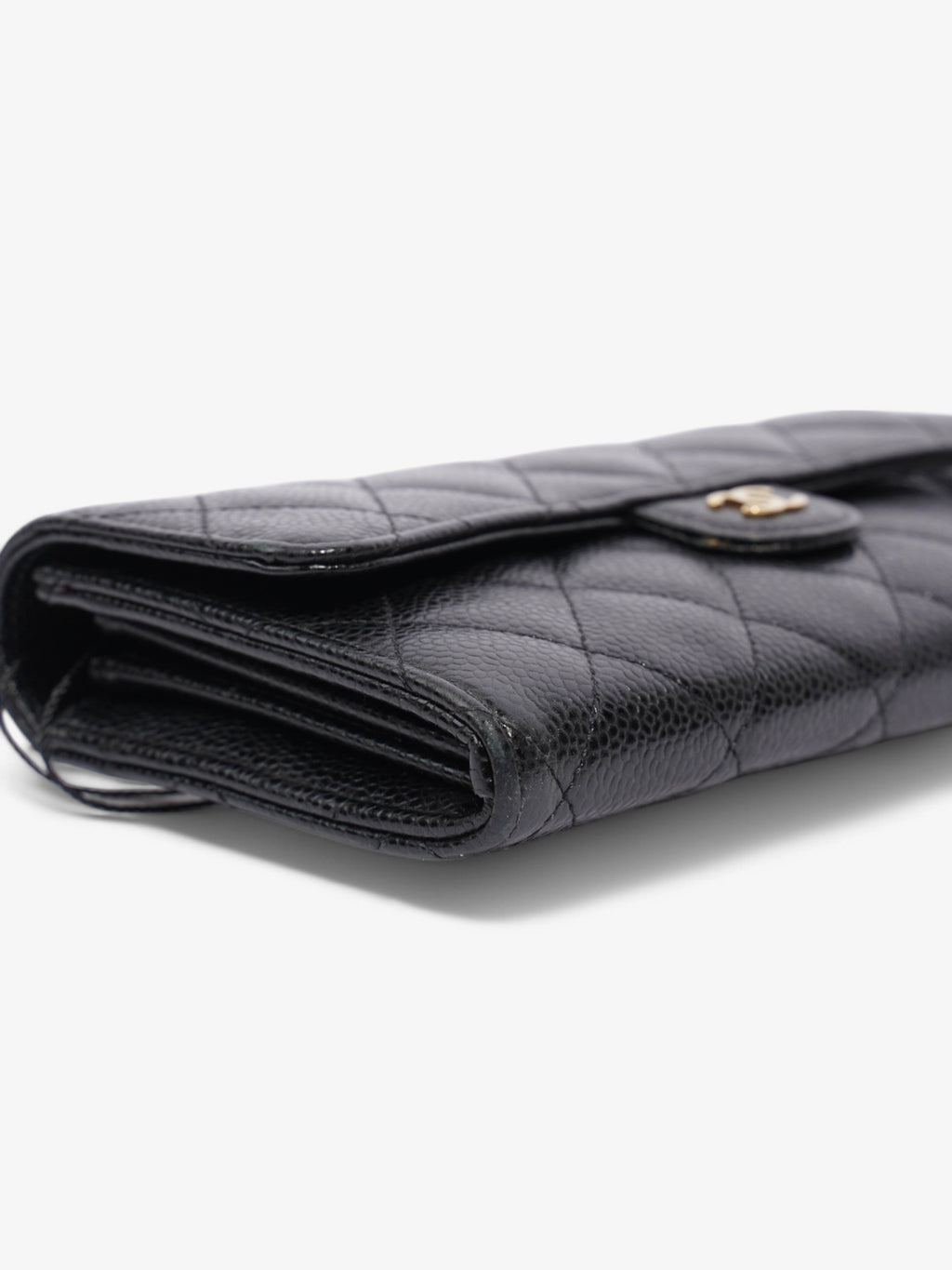 Chanel Classic Flap Wallet Black / Gold Caviar Leather