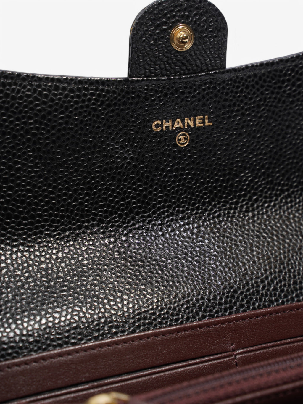Chanel Classic Flap Wallet Black / Gold Caviar Leather