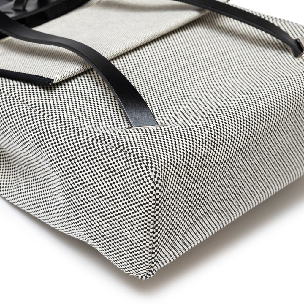 Hermès Herbag a Dos Backpack Ecru/Black Toile Palladium Hardware