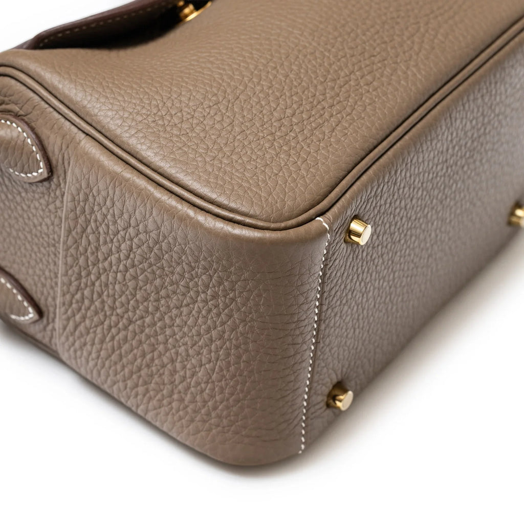 Hermès Mini Lindy I Etoupe Clemence Gold Hardware
