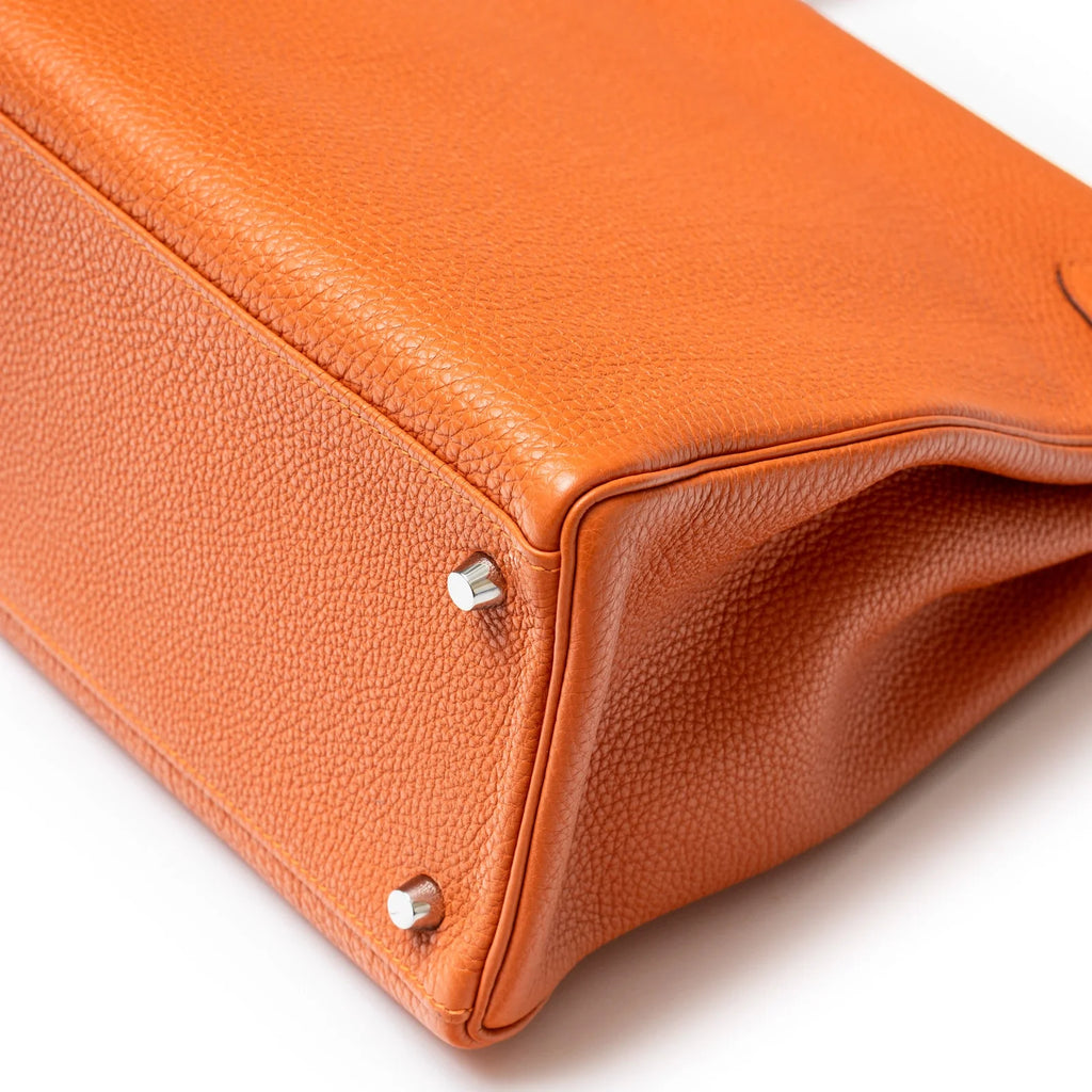 Hermès Kelly 35 Orange Togo Palladium Hardware