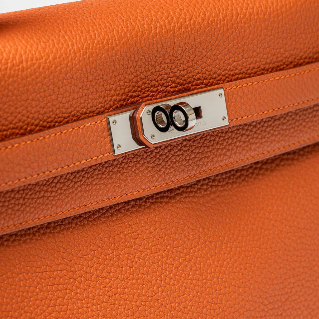 Hermès Kelly 35 Orange Togo Palladium Hardware