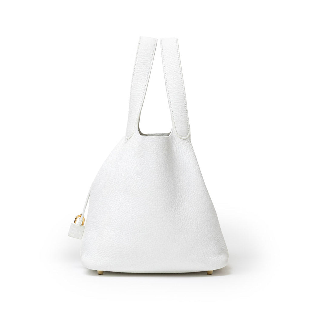 Hermès Picotin 22 New White Clemence Leather Hardware