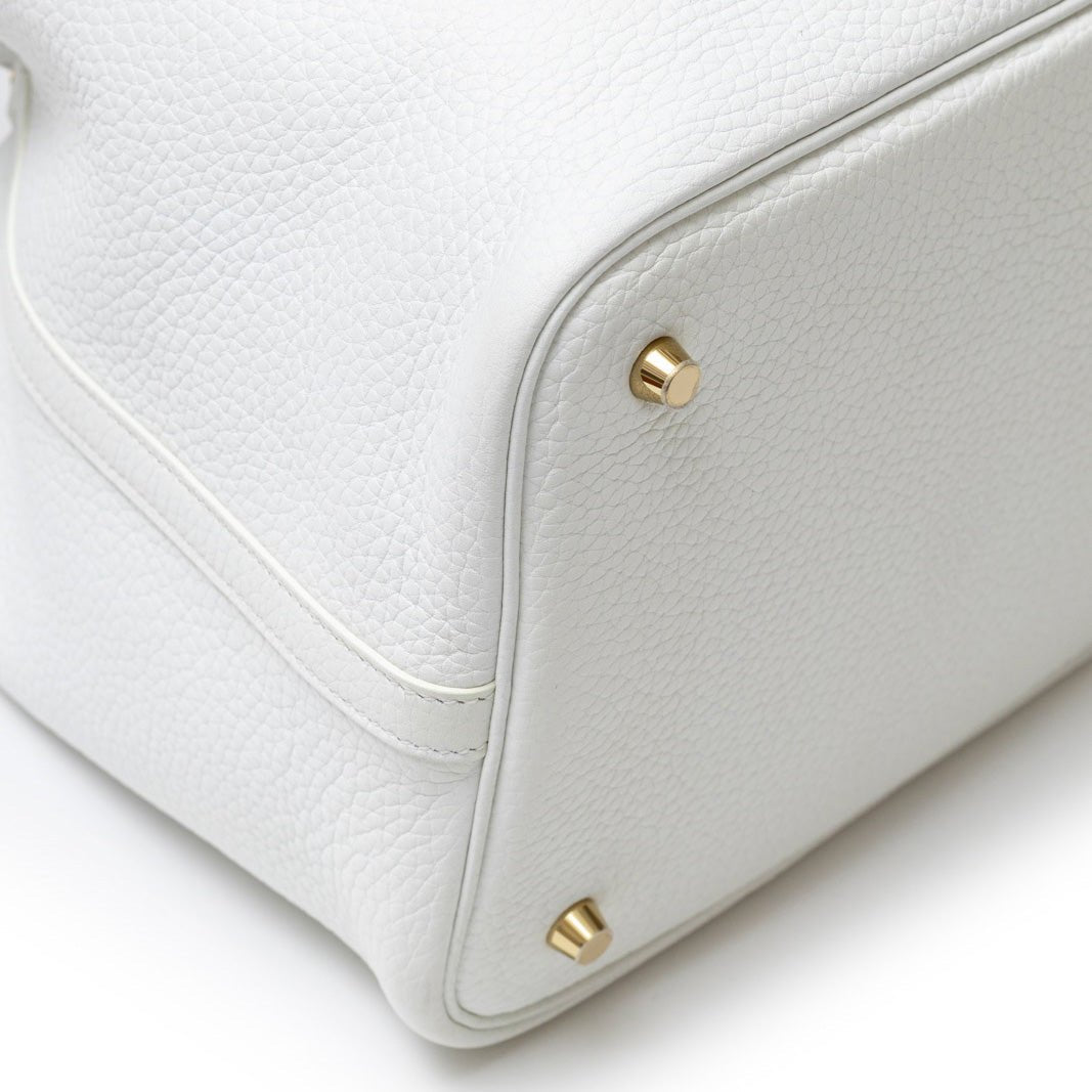 Hermès Picotin 22 New White Clemence Leather Hardware