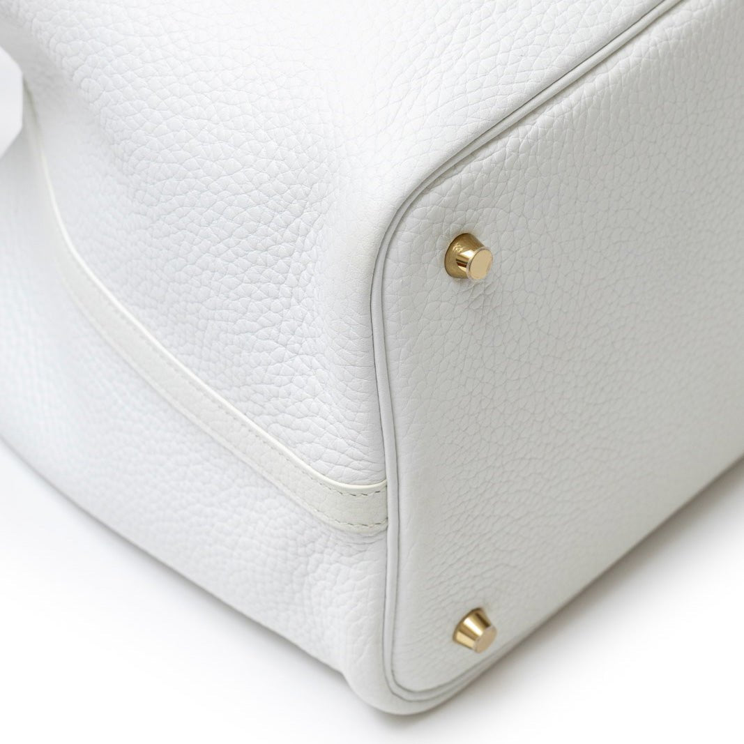 Hermès Picotin 22 New White Clemence Leather Hardware