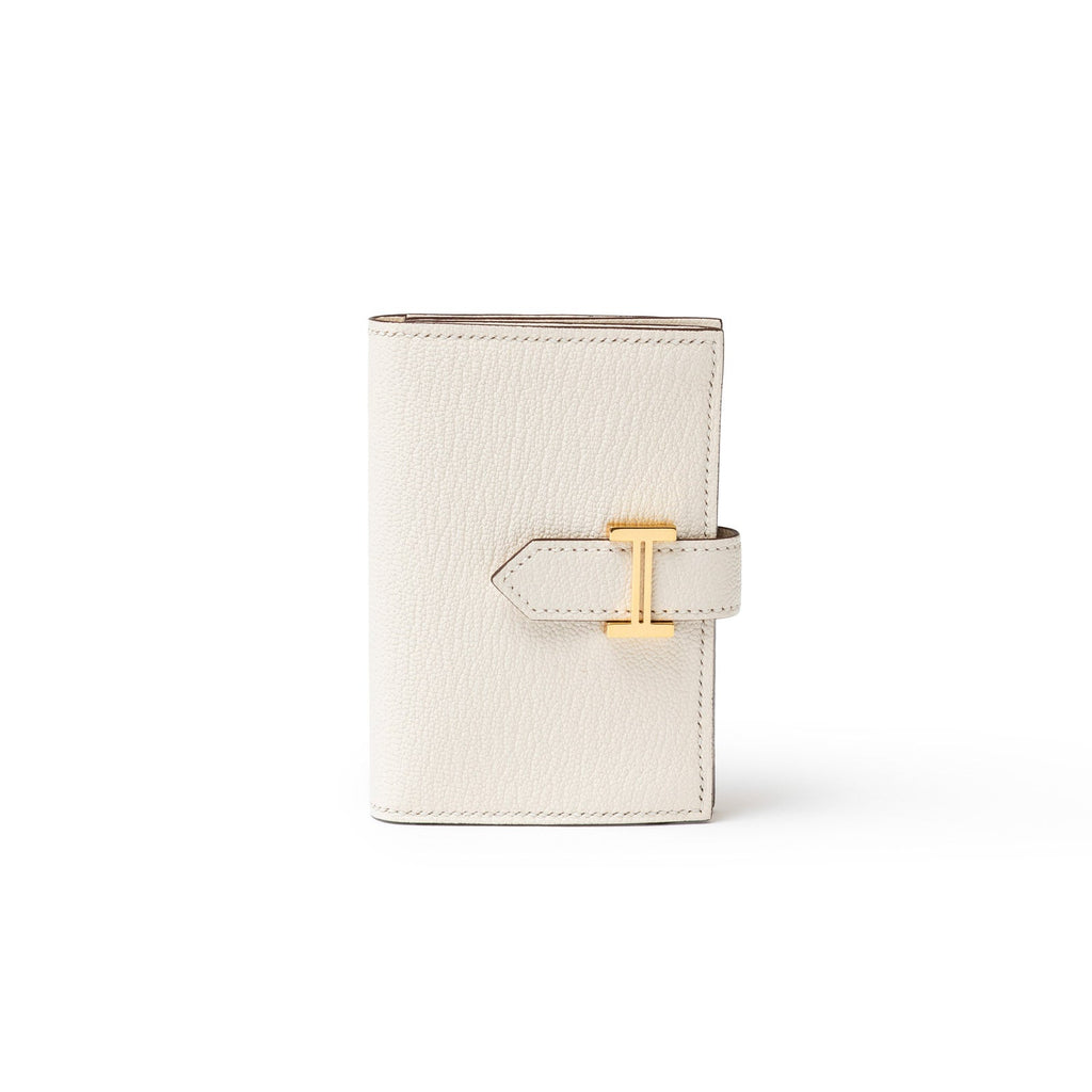 Hermès Mini Bearn Wallet Nata Chevre Mysore Gold Hardware