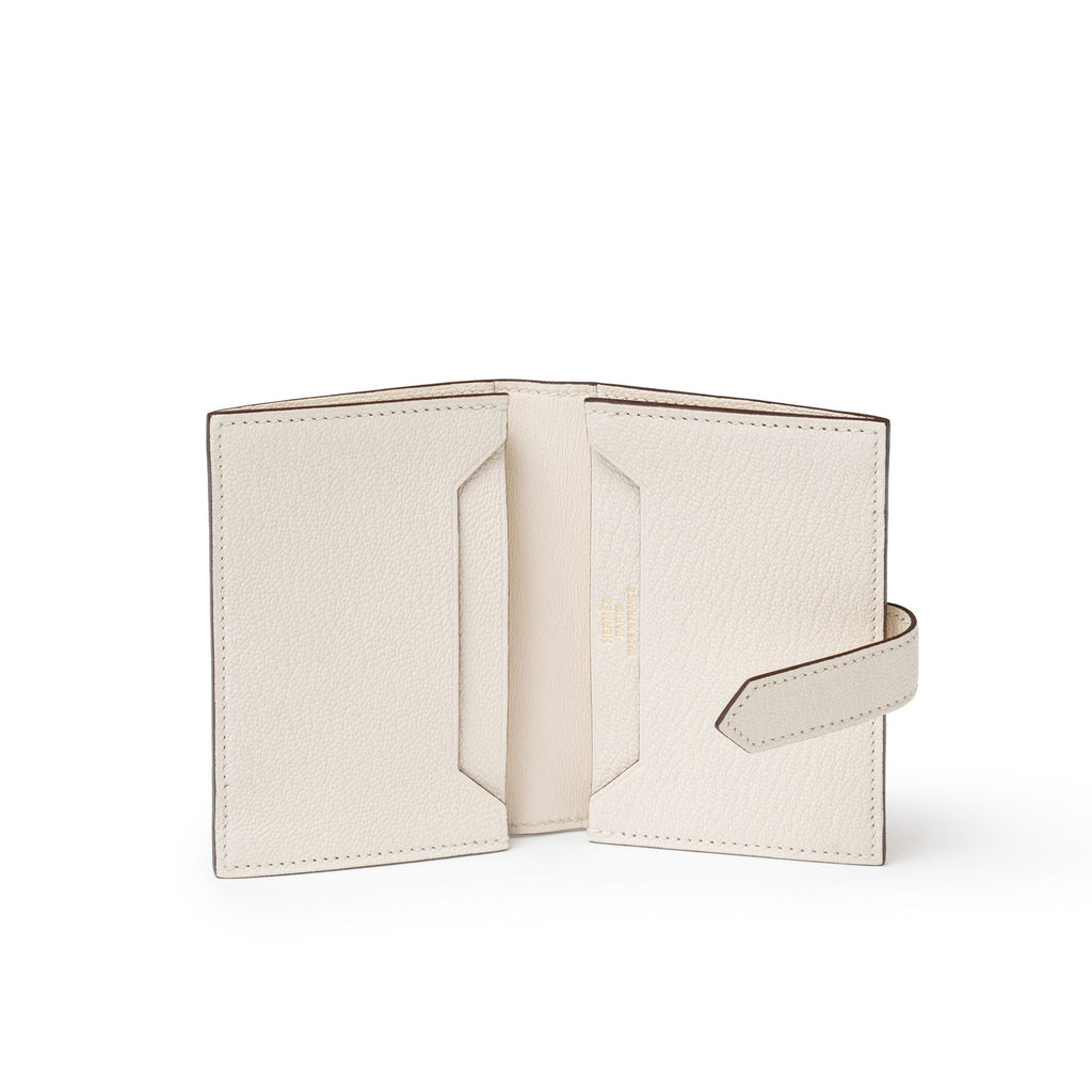 Hermès Mini Bearn Wallet Nata Chevre Mysore Gold Hardware