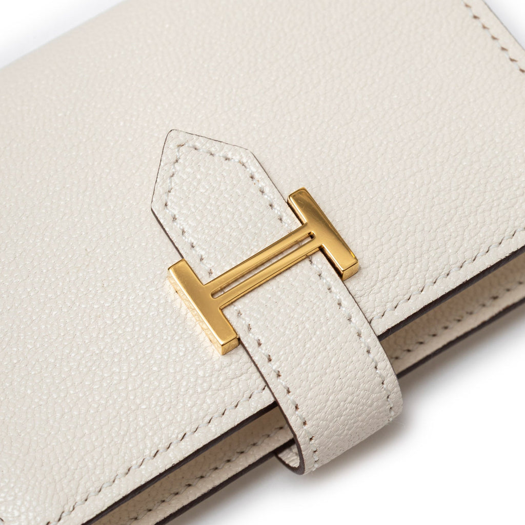 Hermès Mini Bearn Wallet Nata Chevre Mysore Gold Hardware