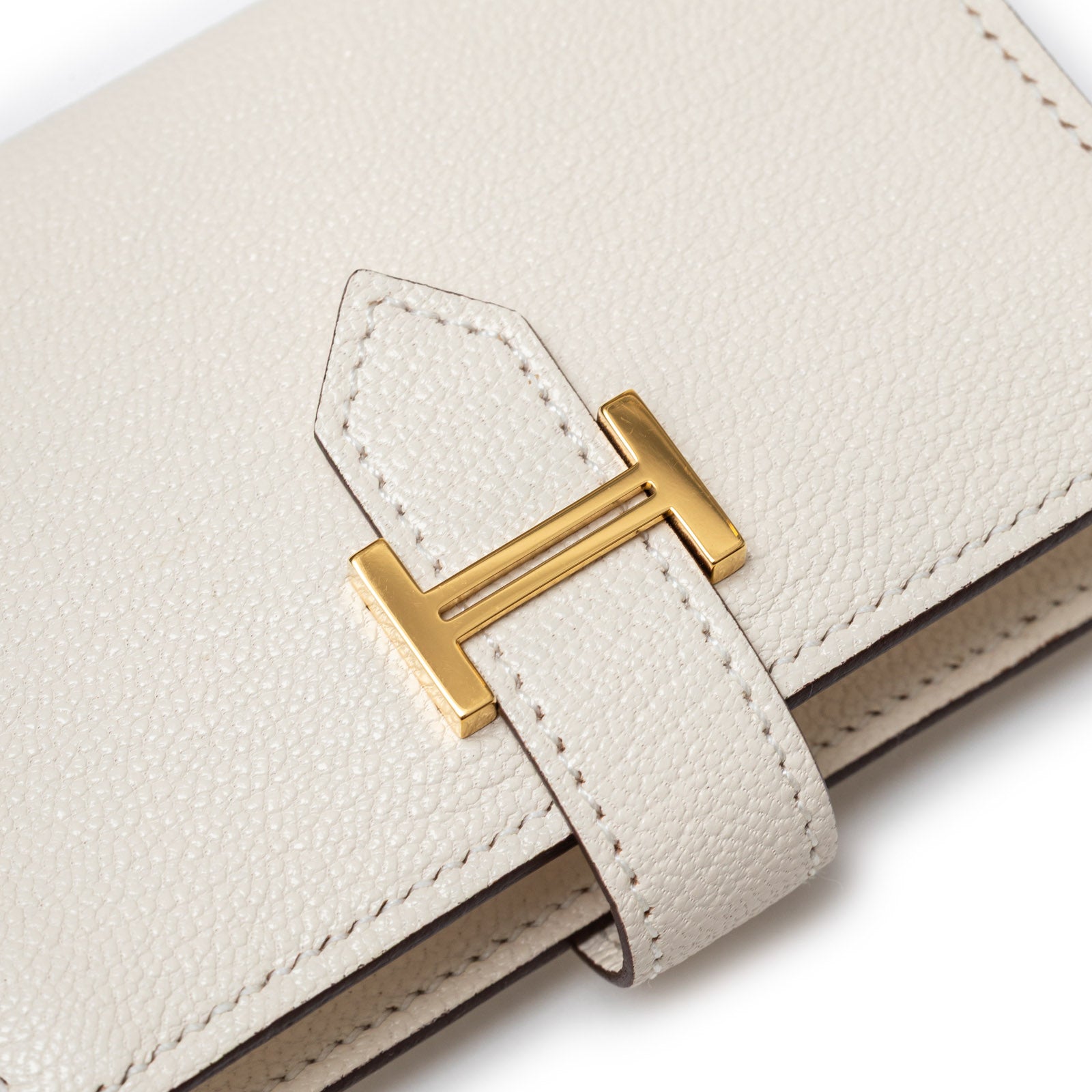 Hermès Mini Bearn Wallet Nata Chevre Mysore Gold Hardware