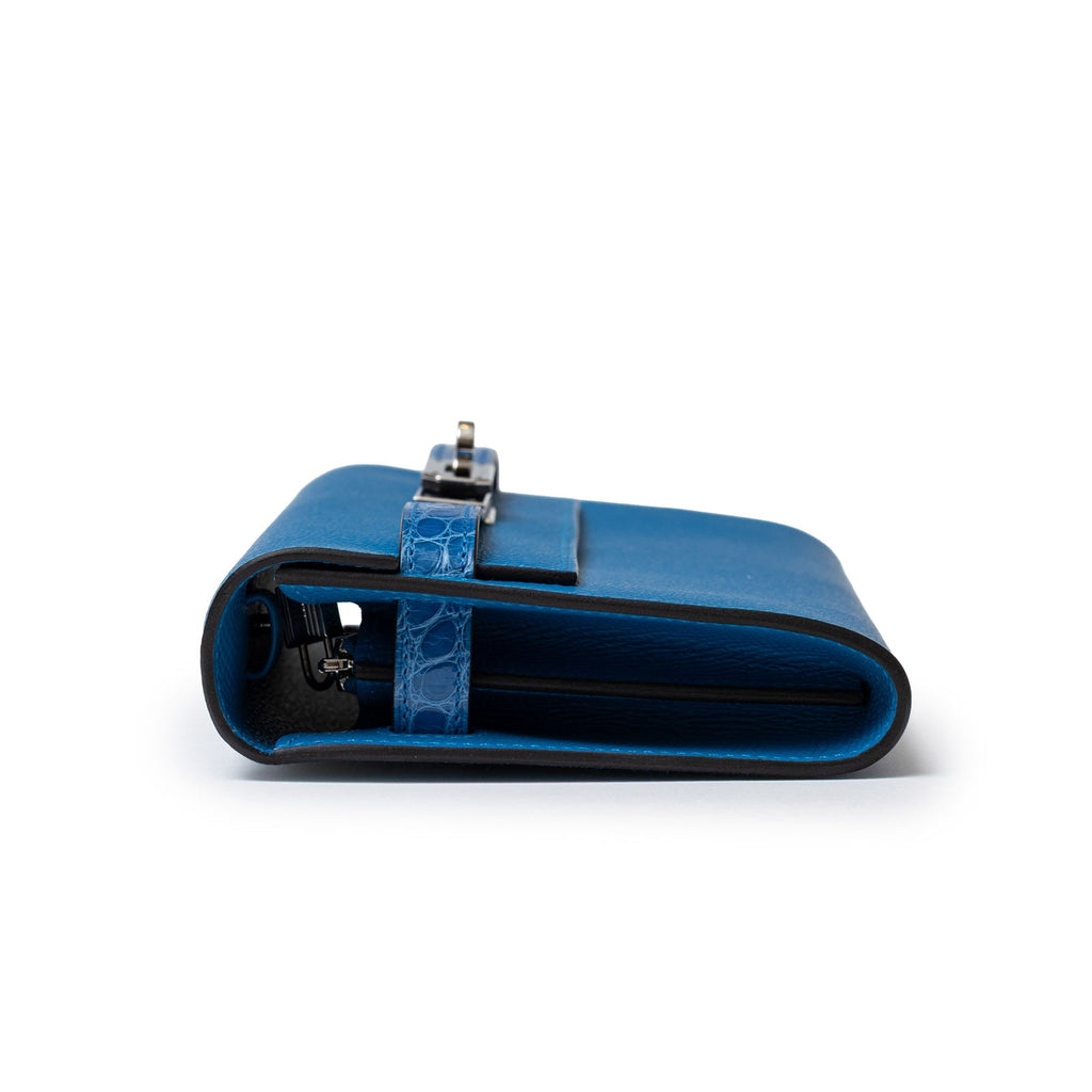 Hermès Kelly To Go Touch Mykonos/Blue Zellige Shiny Alligator/Epsom Palladium Hardware