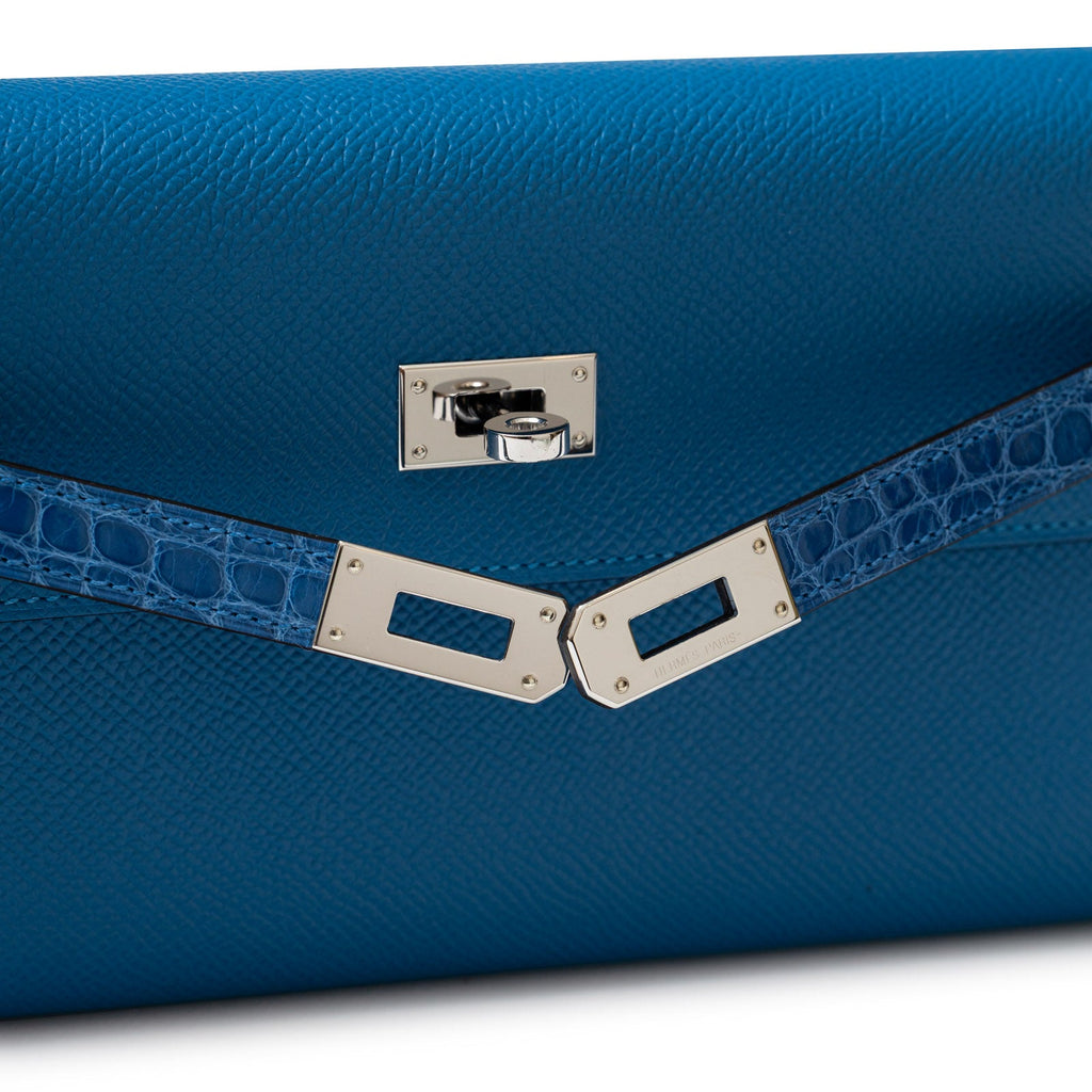 Hermès Kelly To Go Touch Mykonos/Blue Zellige Shiny Alligator/Epsom Palladium Hardware