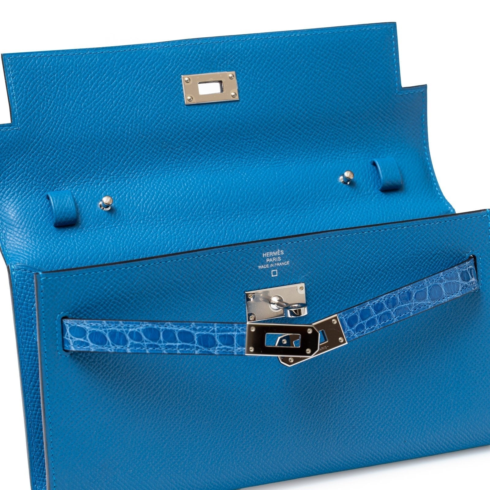 Hermès Kelly To Go Touch Mykonos/Blue Zellige Shiny Alligator/Epsom Palladium Hardware
