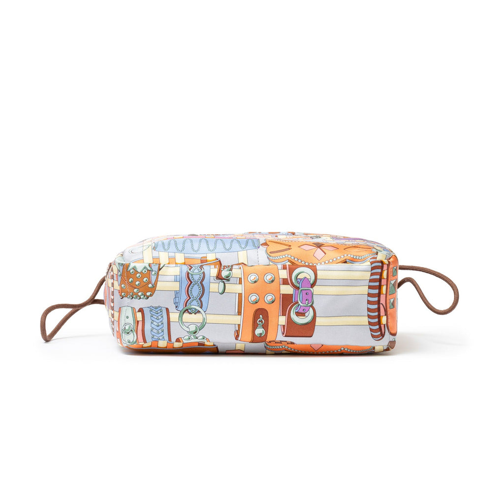 Hermès Fourbi 20 pouch Paprika/Rose pop/Fauve Nylon/Silk Barenia Palladium Hardware