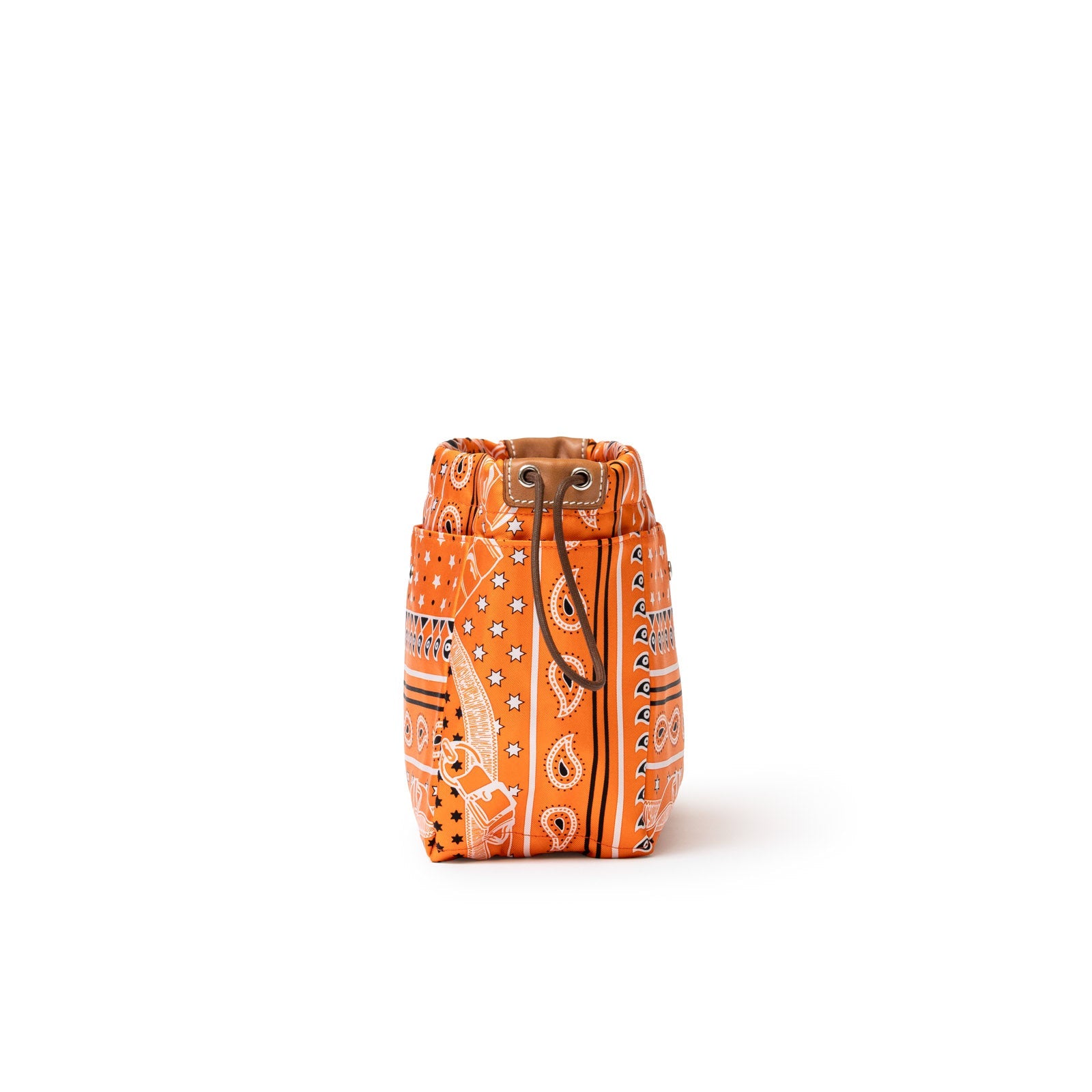 Hermès Fourbi 25 pouch Orange Nylon/Silk Barenia Palladium Hardware