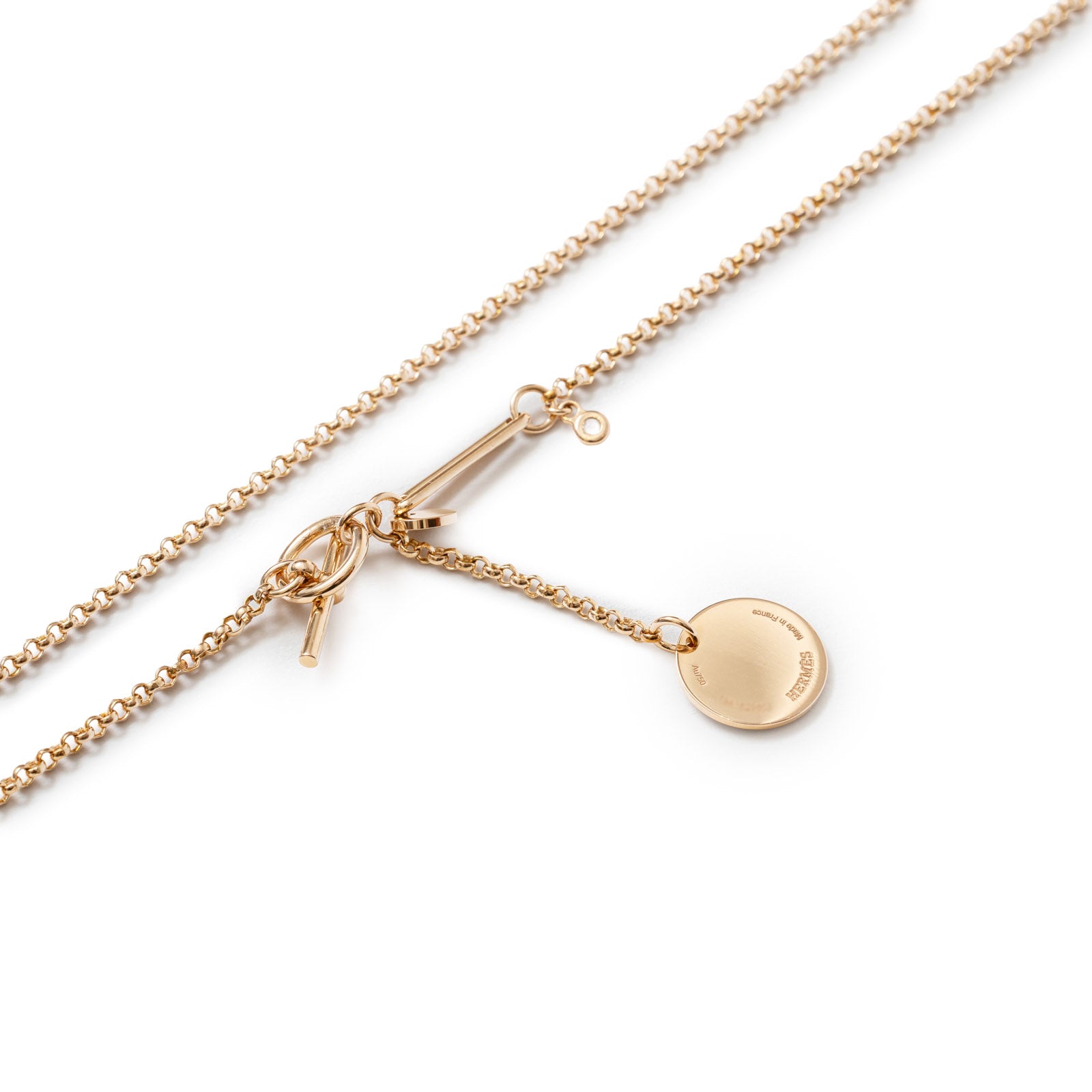 Hermès Ex-Libris Diamond Pendant Necklace Small model Rose Gold Au750