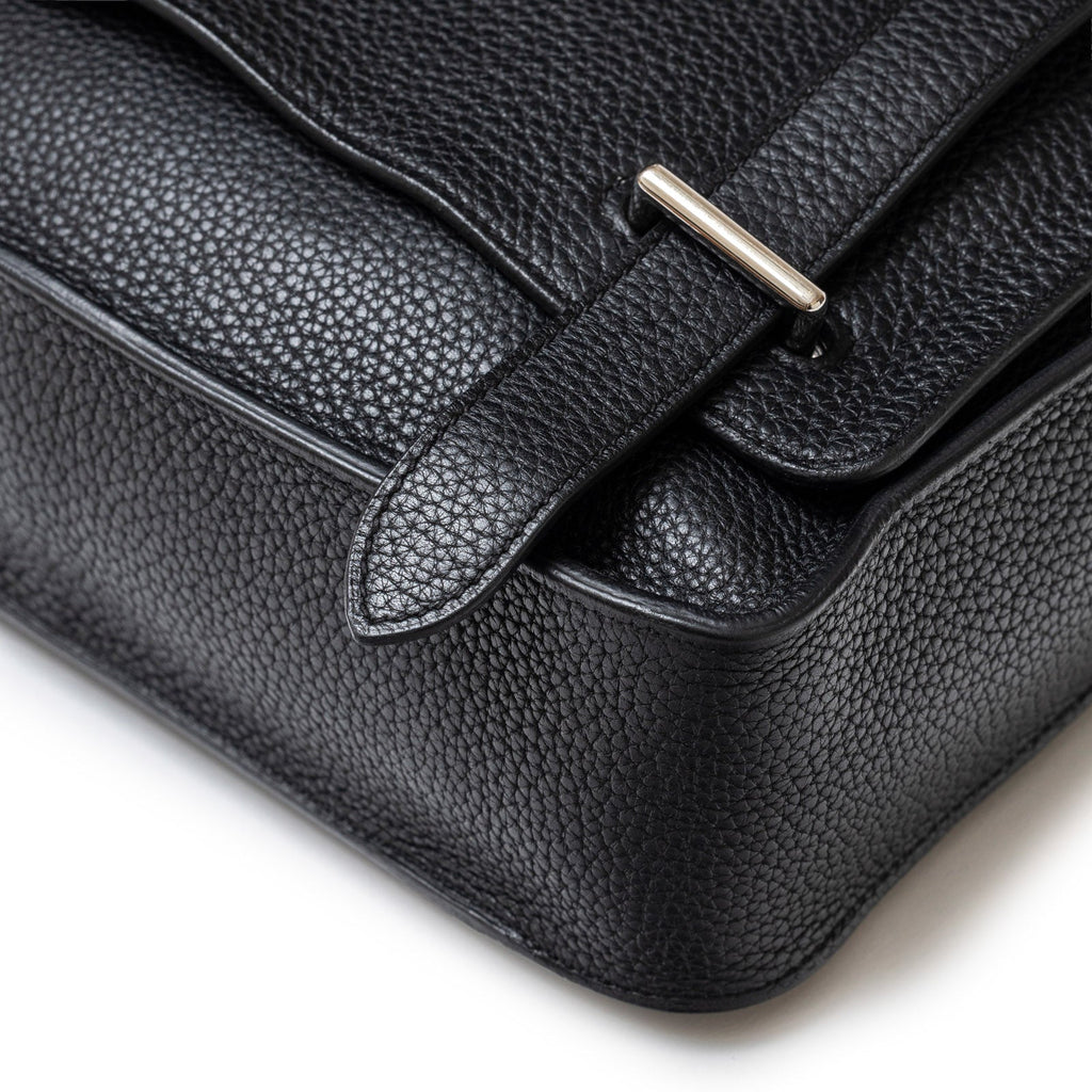 Hermès Steve Caporal Messenger 28 Black Clemence Palladium Hardware