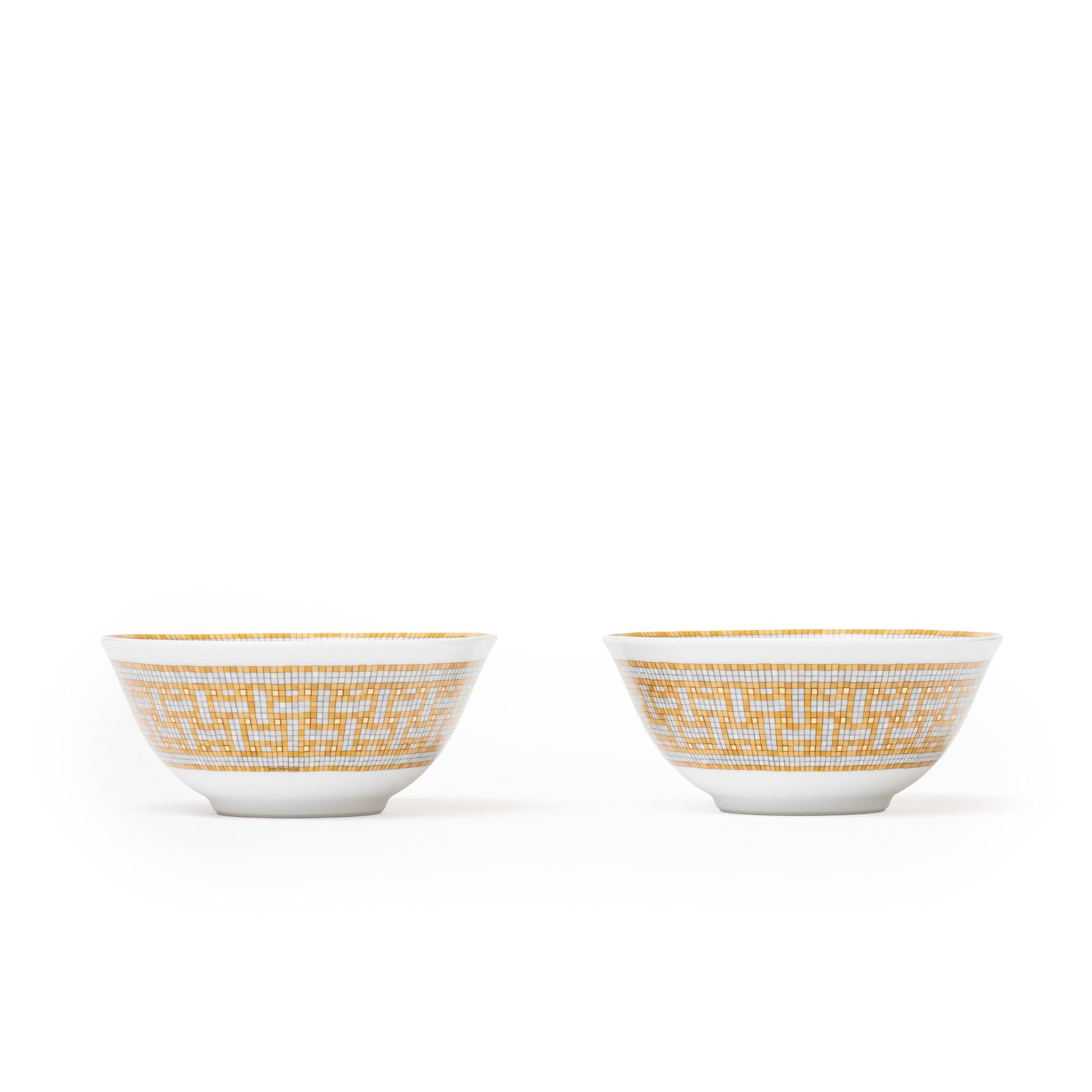 Hermès Mosaique au 24 Gold Rice Bowl Set of Two