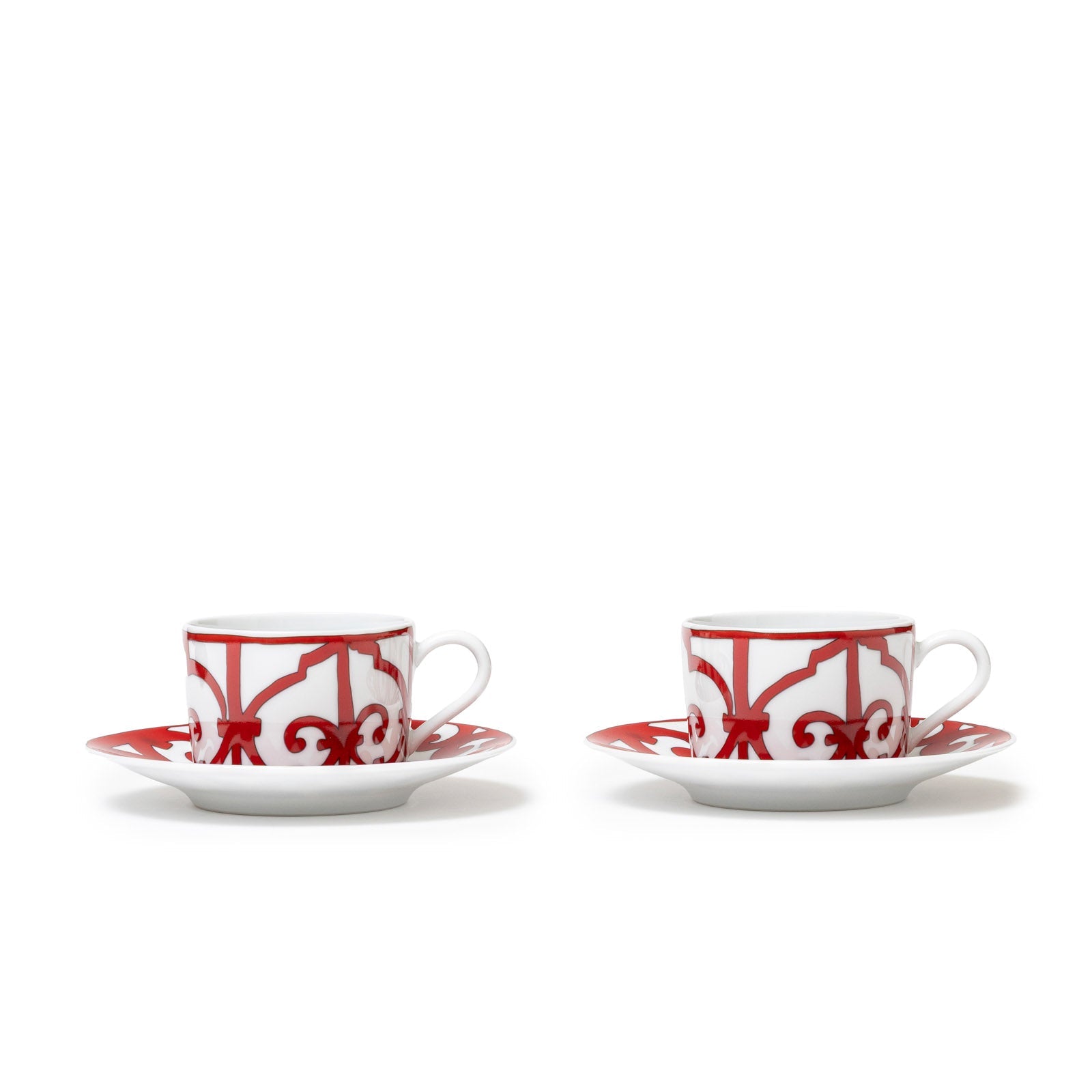 Hermès Balcon du Guadalquivir Tea Cup and Saucer Set of Two