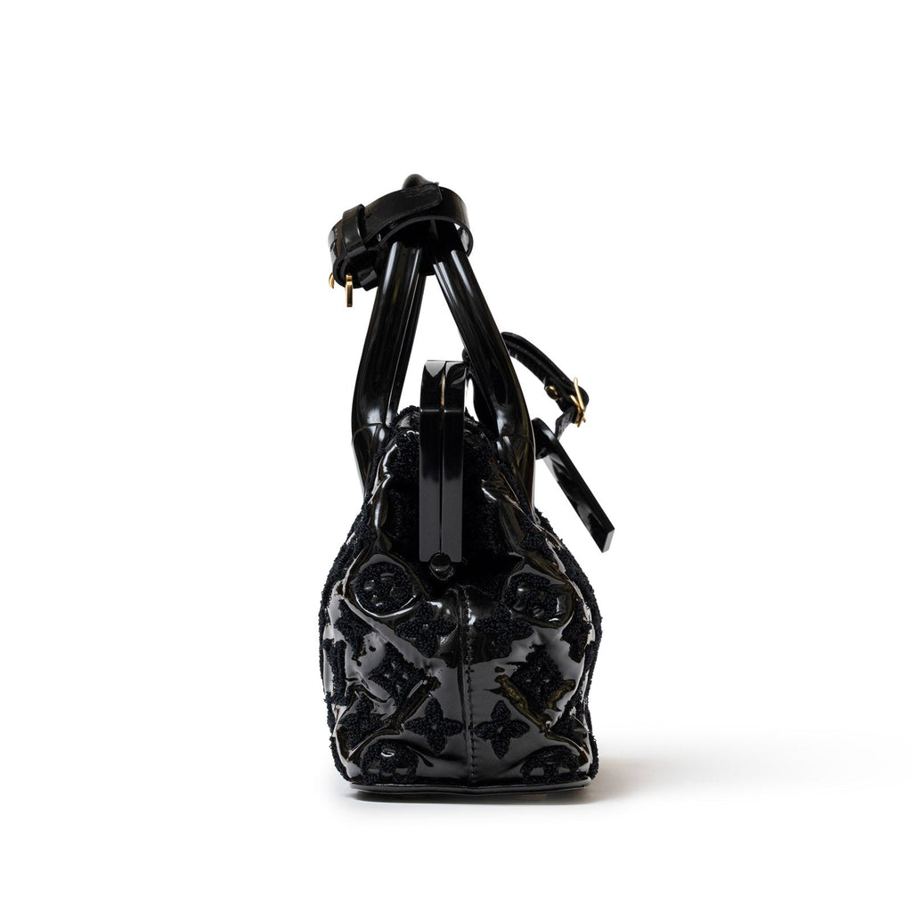 Louis Vuitton Fascination Lockit BB Black Patent Lambskin Gold Hardware