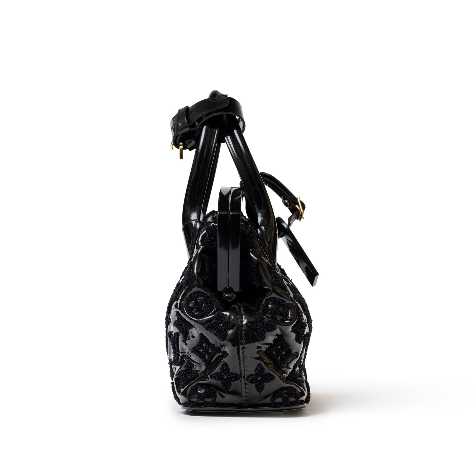 Louis Vuitton Fascination Lockit BB Black Patent Lambskin Gold Hardware