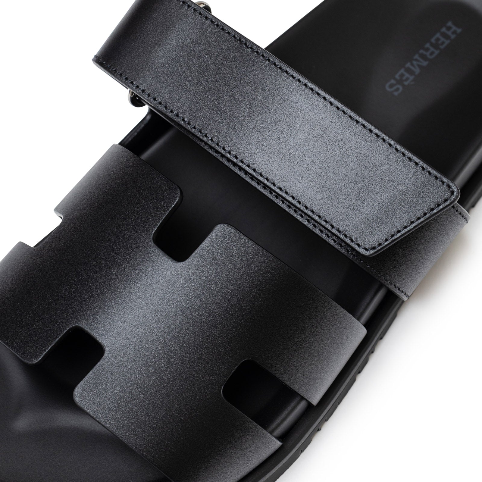 Hermès Chypre Sandal Men's Black Calf 40.5