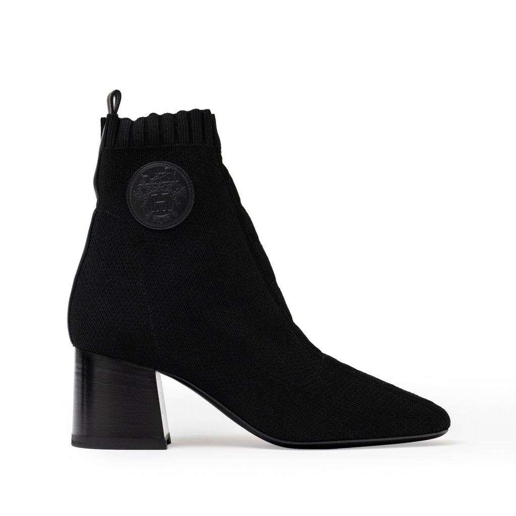 Hermès Volver 60 Ankle Boots Black Knit/Calf 36.5