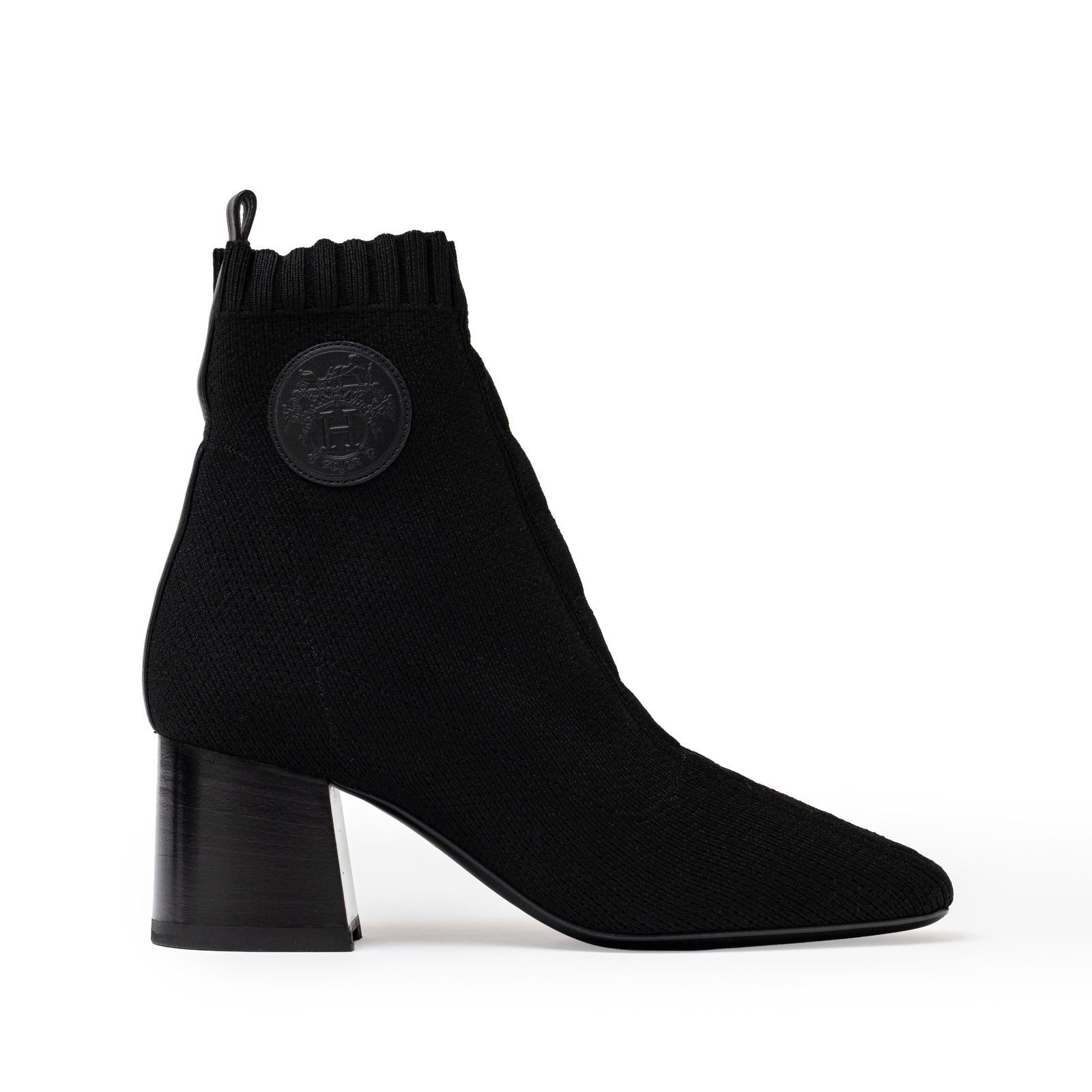 Hermès Volver 60 Ankle Boots Black Knit/Calf 36.5