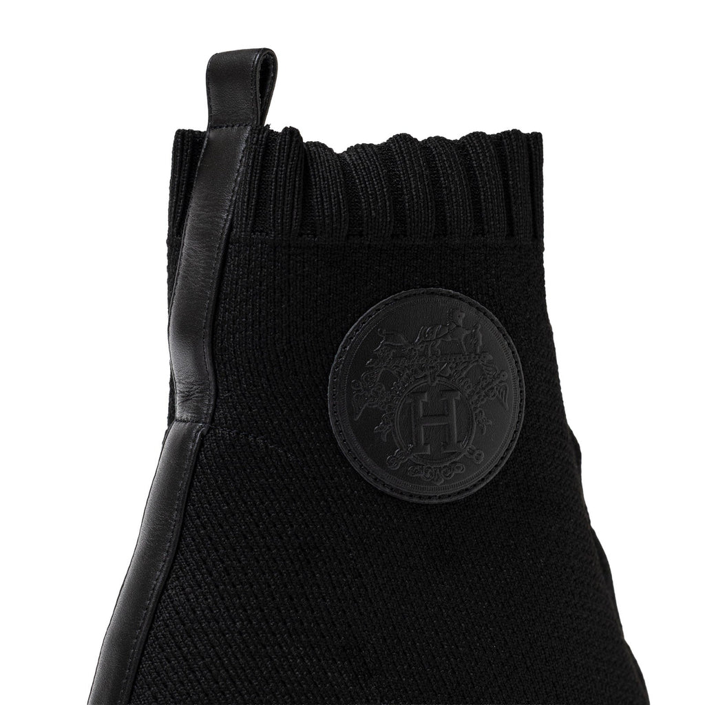 Hermès Volver 60 Ankle Boots Black Knit/Calf 36.5