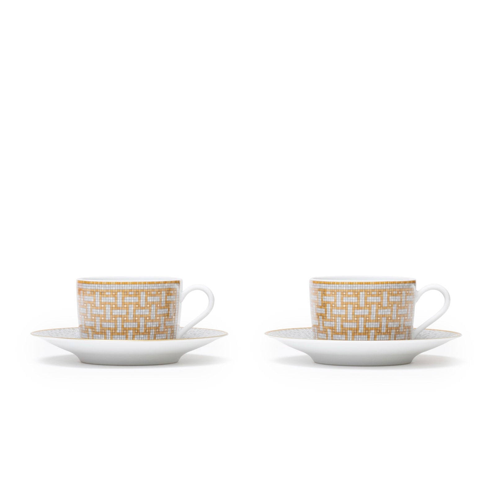 Hermès Mosaique au 24 Gold Tea Cup Set of Two