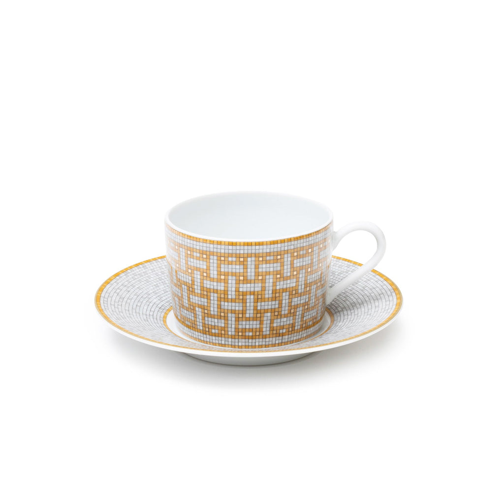 Hermès Mosaique au 24 Gold Tea Cup Set of Two