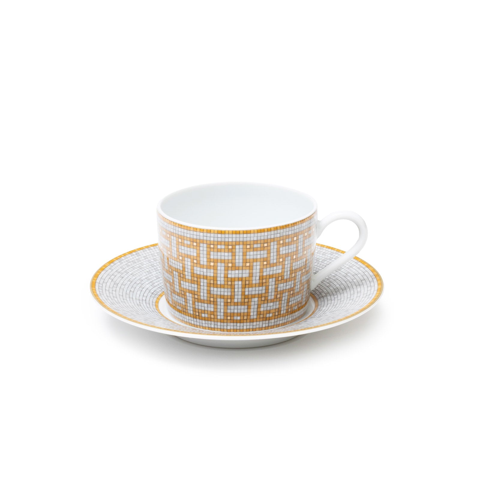 Hermès Mosaique au 24 Gold Tea Cup Set of Two