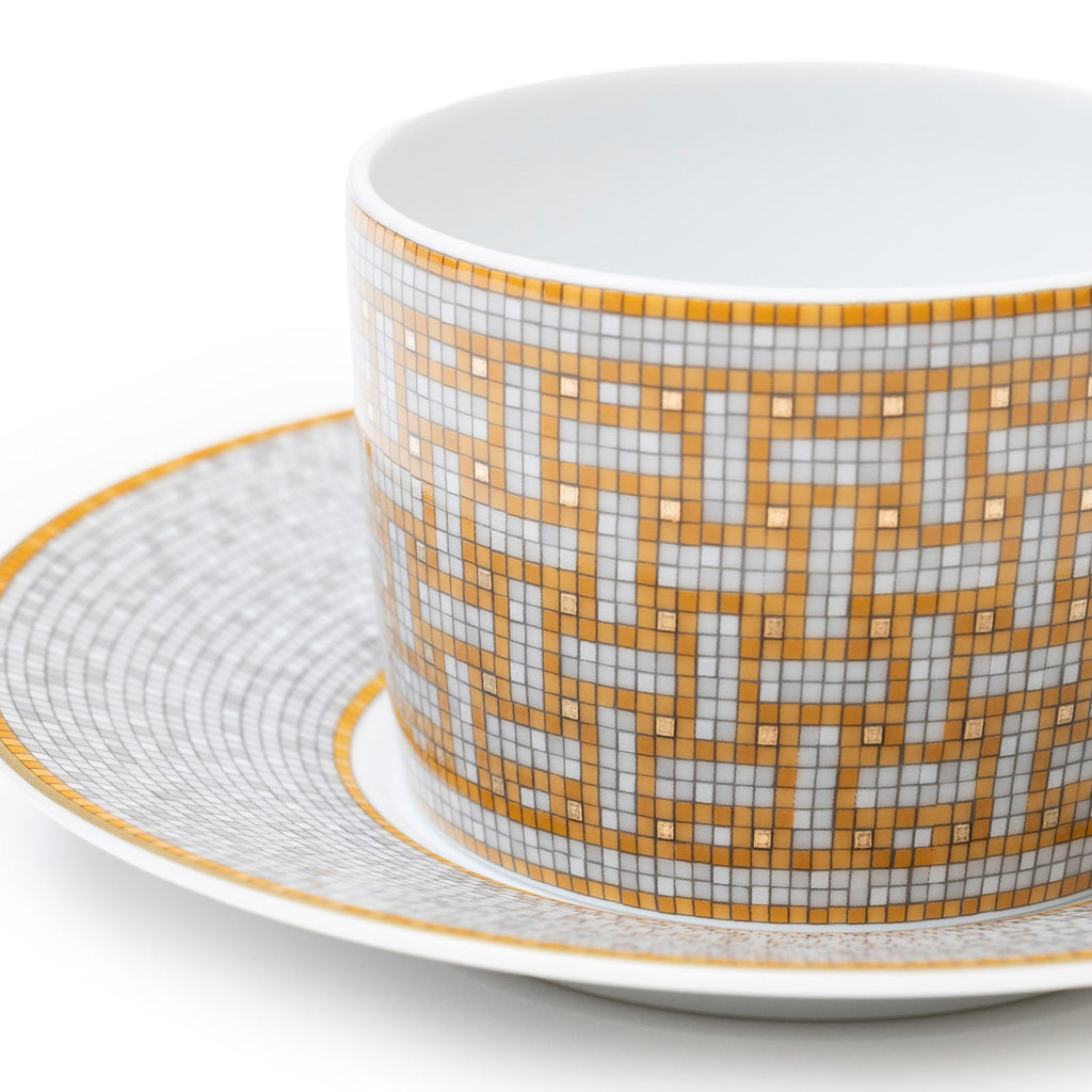 Hermès Mosaique au 24 Gold Tea Cup Set of Two