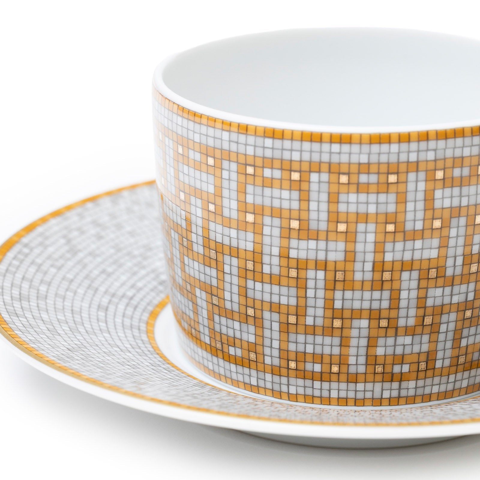 Hermès Mosaique au 24 Gold Tea Cup Set of Two