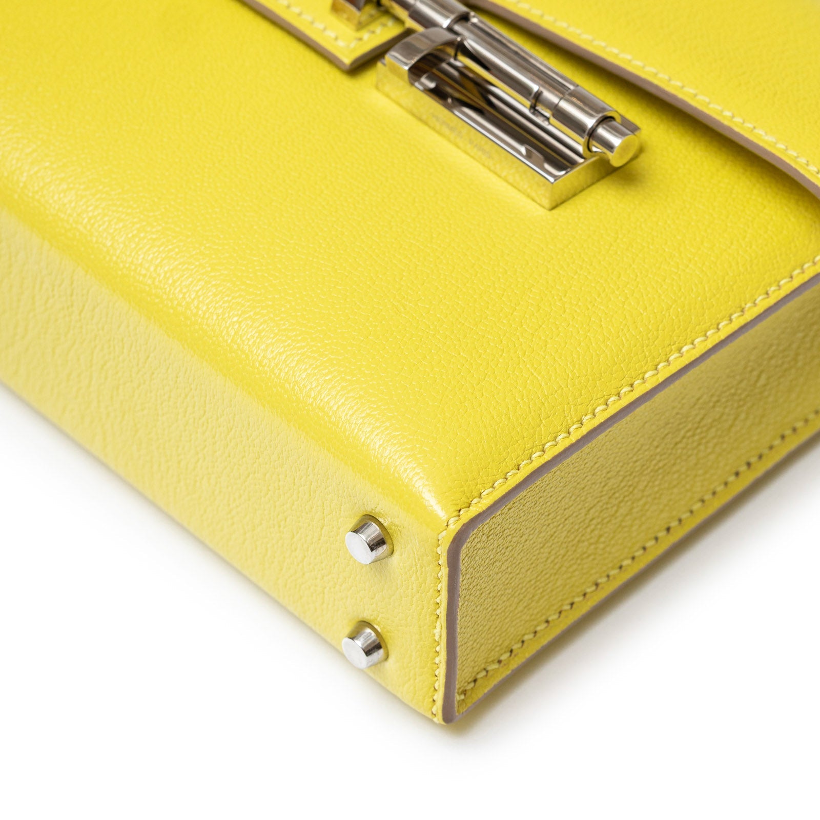 Hermès Mini Verrou Chaine Bag Lime Chevre Mysore Palladium Hardware