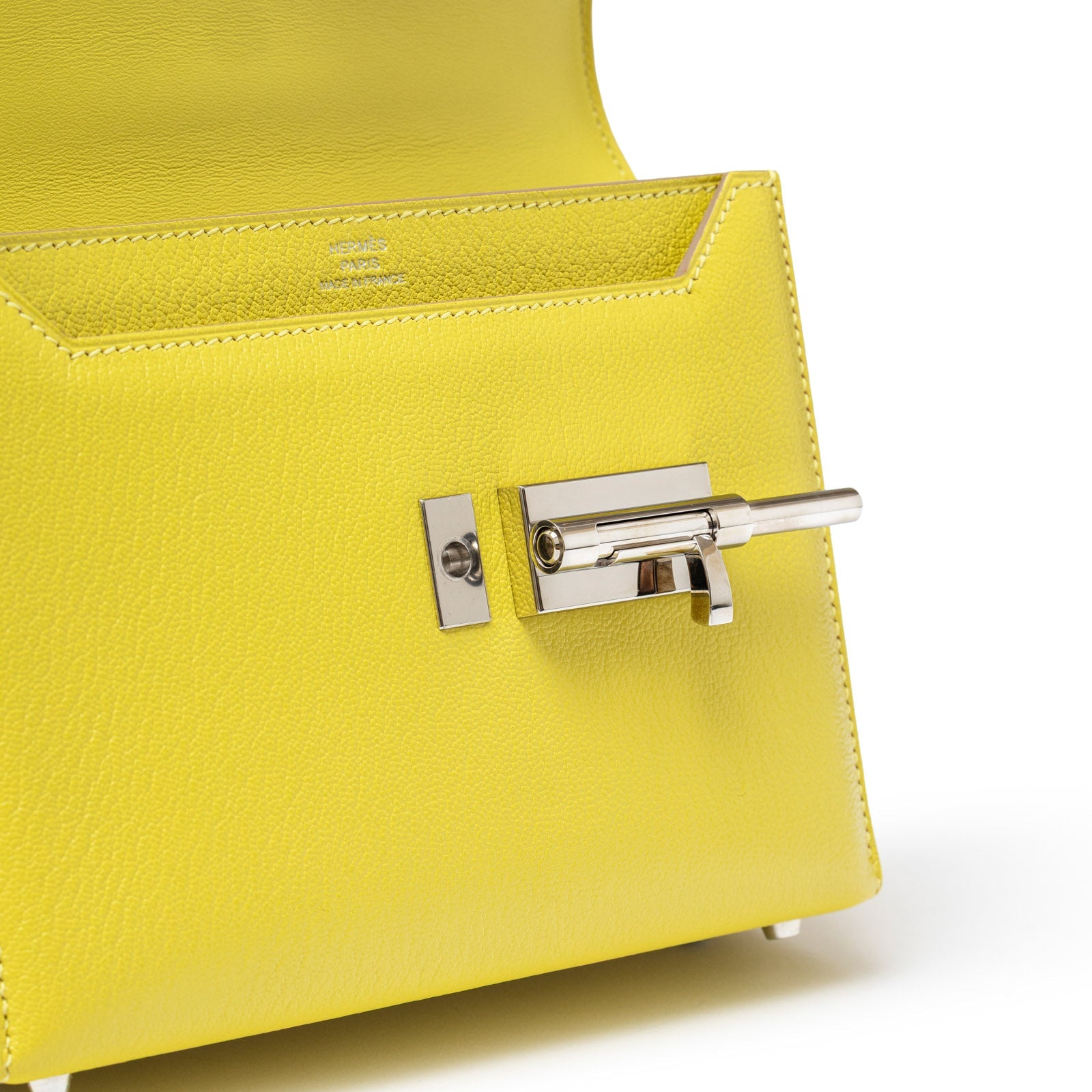 Hermès Mini Verrou Chaine Bag Lime Chevre Mysore Palladium Hardware