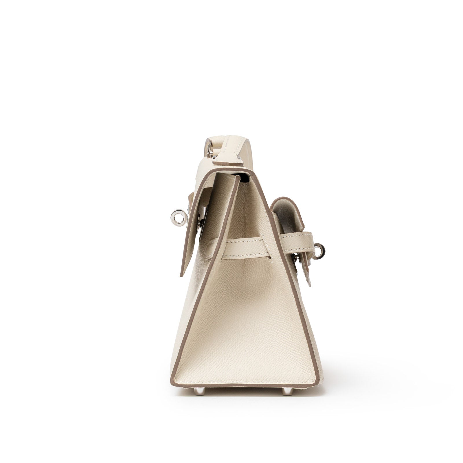 Hermès Kelly Desordre 20 Sellier Craie Epsom Palladium Hardware