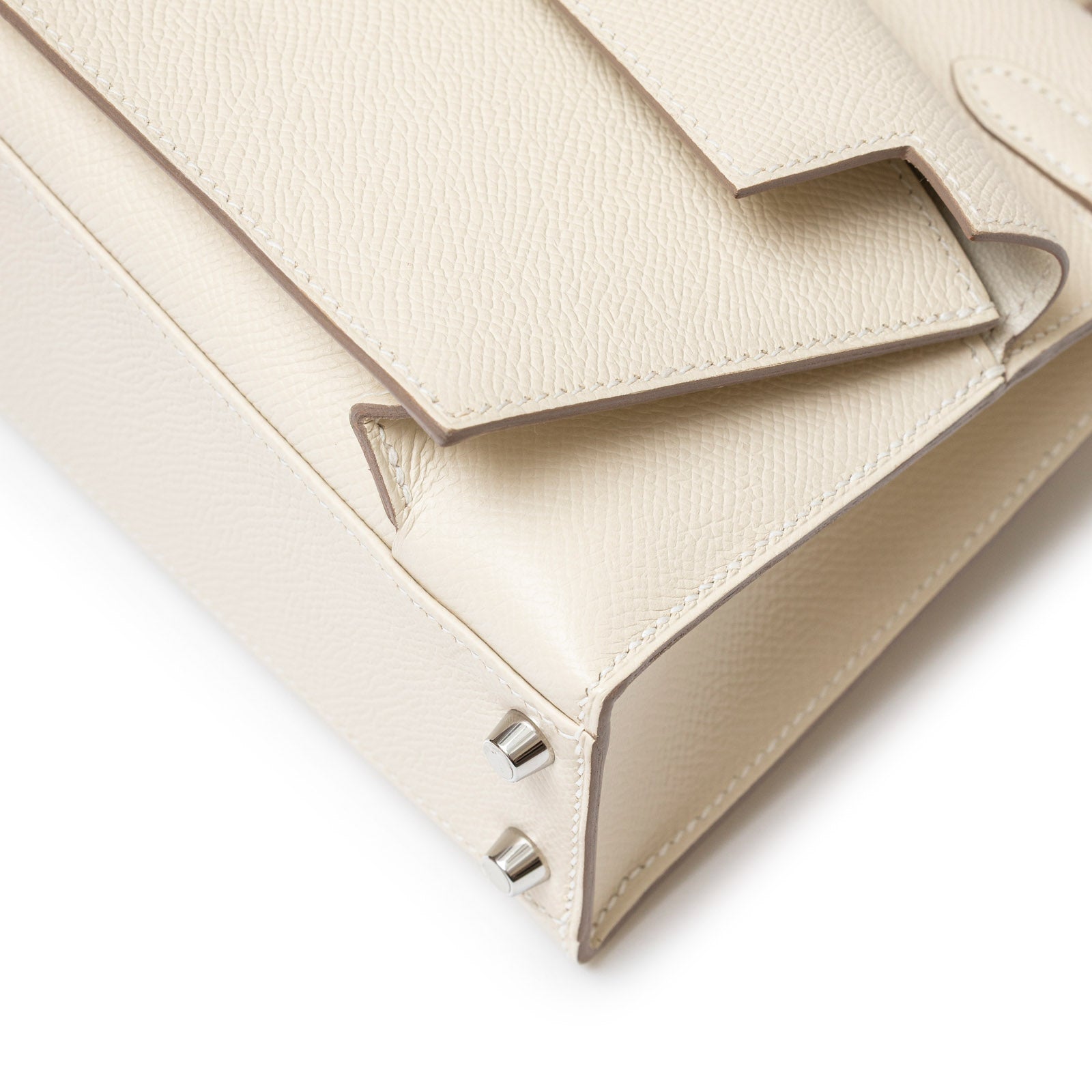 Hermès Kelly Desordre 20 Sellier Craie Epsom Palladium Hardware