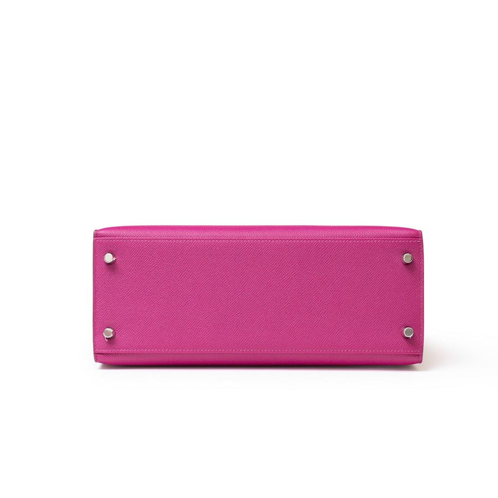 Hermès Kelly 28 Sellier Rose Pourpre Epsom Palladium Hardware