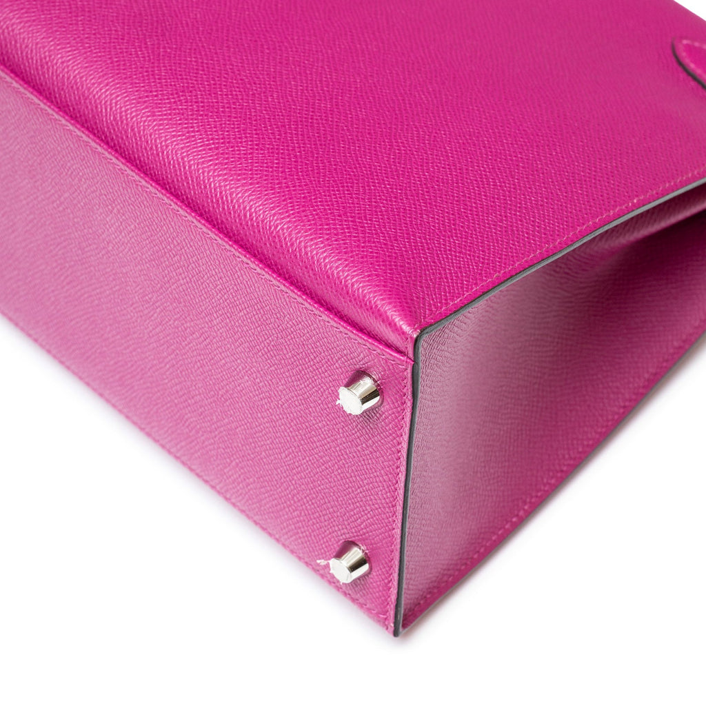 Hermès Kelly 28 Sellier Rose Pourpre Epsom Palladium Hardware